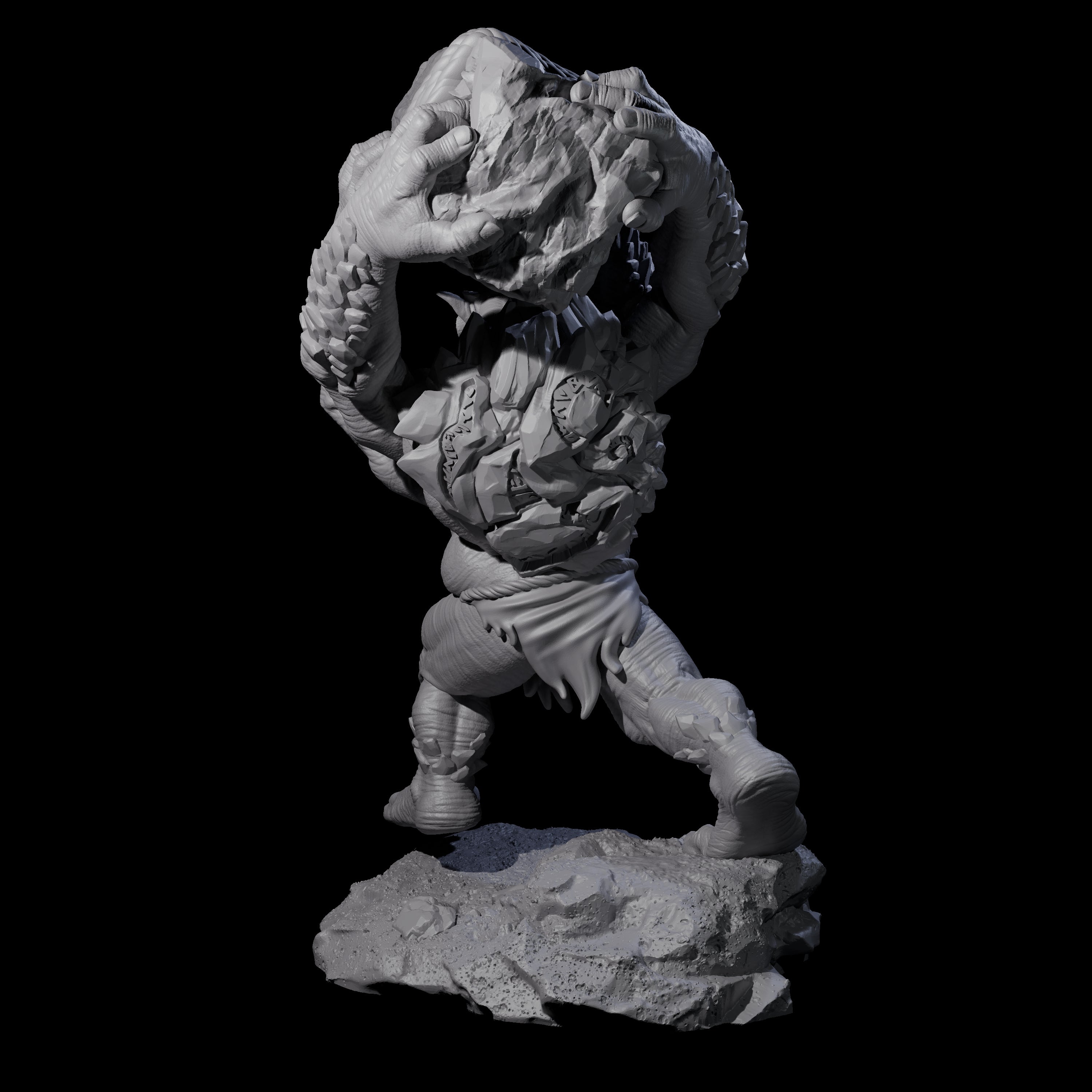 Hurling Ettin C Miniature for Dungeons and Dragons, Pathfinder or other TTRPGs