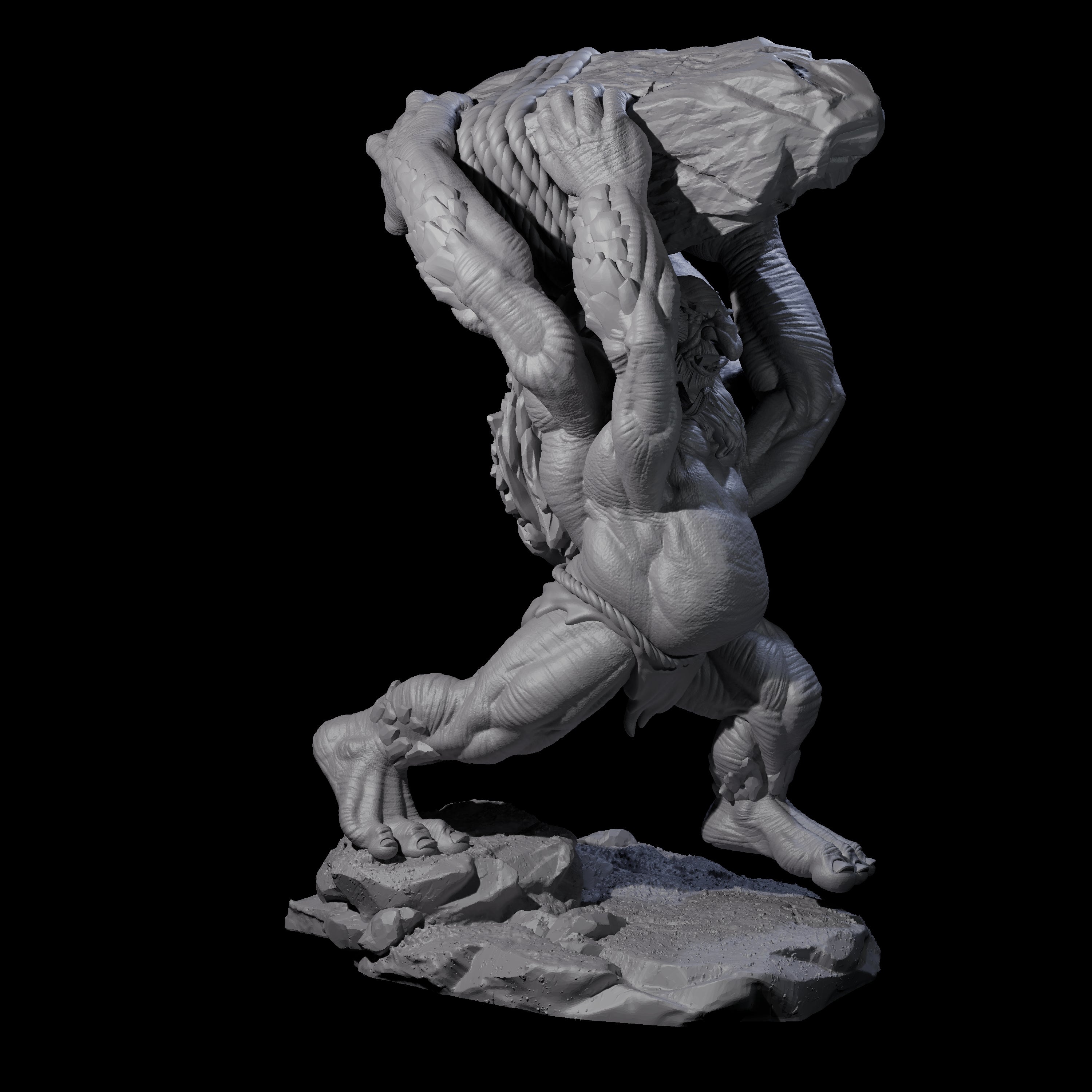 Hurling Ettin C Miniature for Dungeons and Dragons, Pathfinder or other TTRPGs