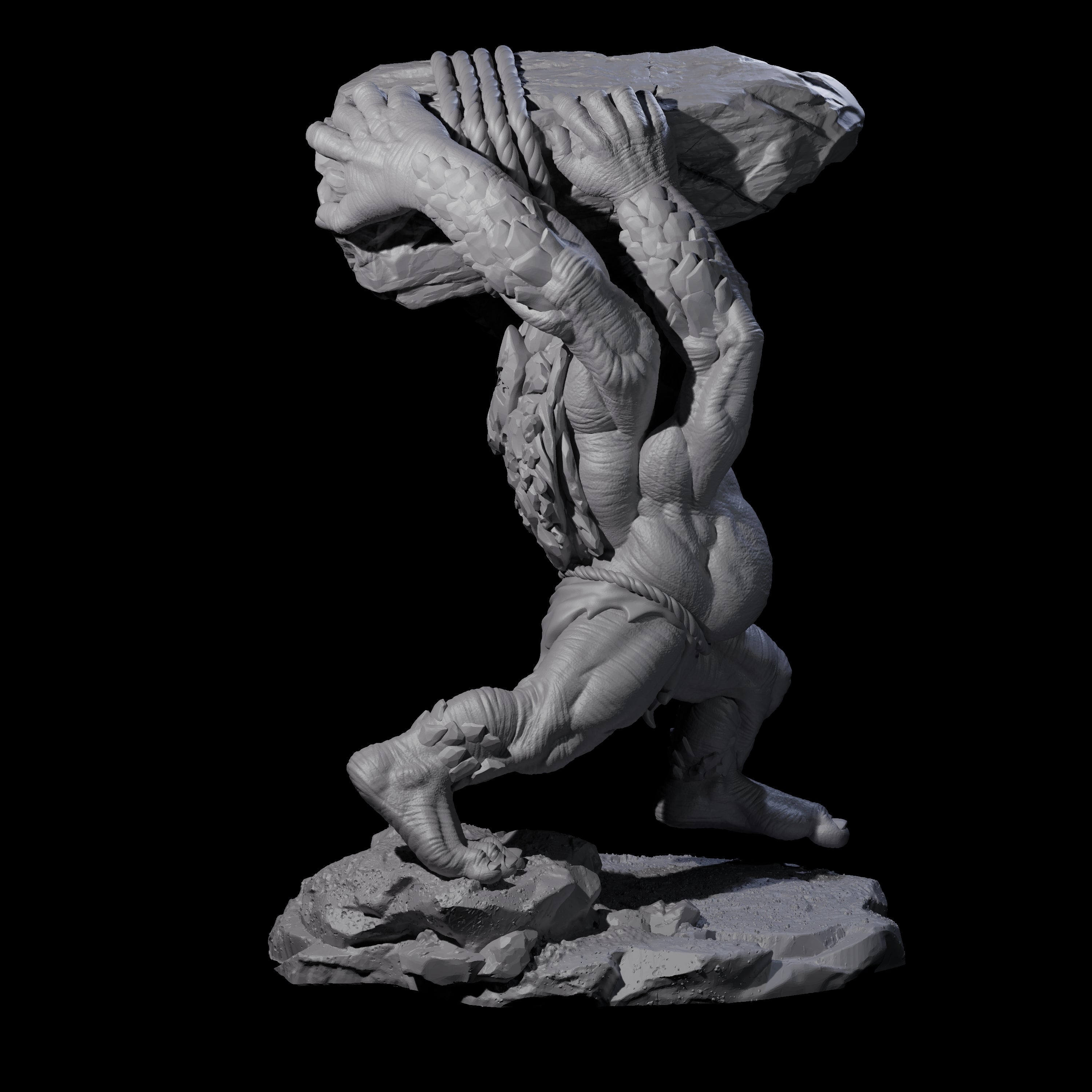 Hurling Ettin C Miniature for Dungeons and Dragons, Pathfinder or other TTRPGs