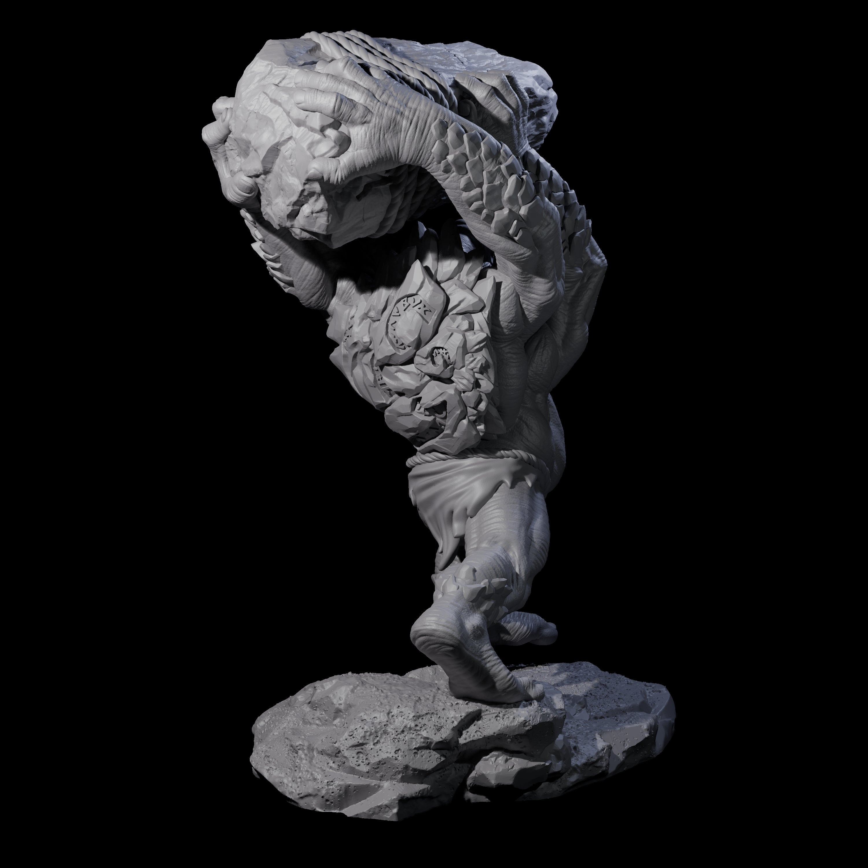 Hurling Ettin C Miniature for Dungeons and Dragons, Pathfinder or other TTRPGs