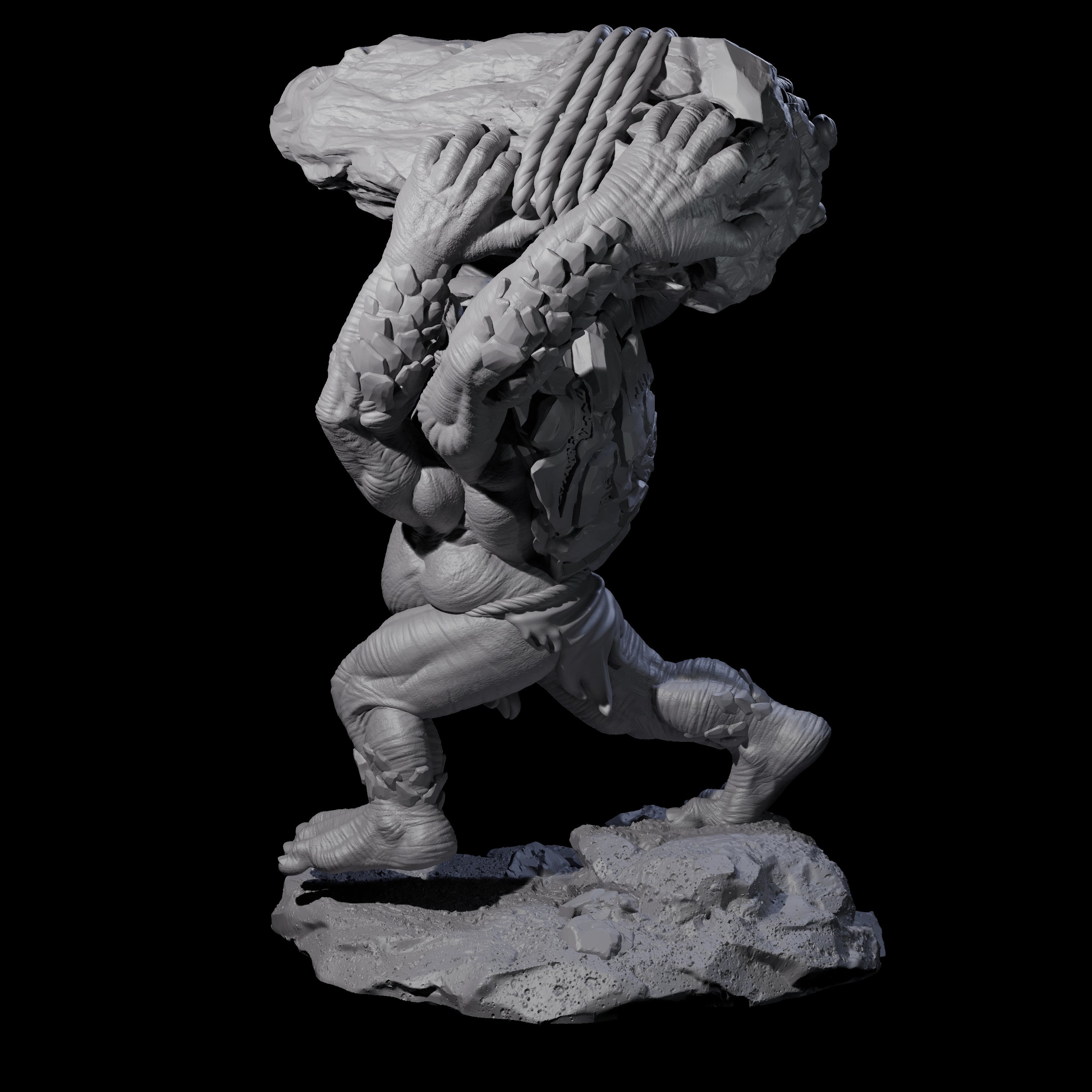 Hurling Ettin C Miniature for Dungeons and Dragons, Pathfinder or other TTRPGs