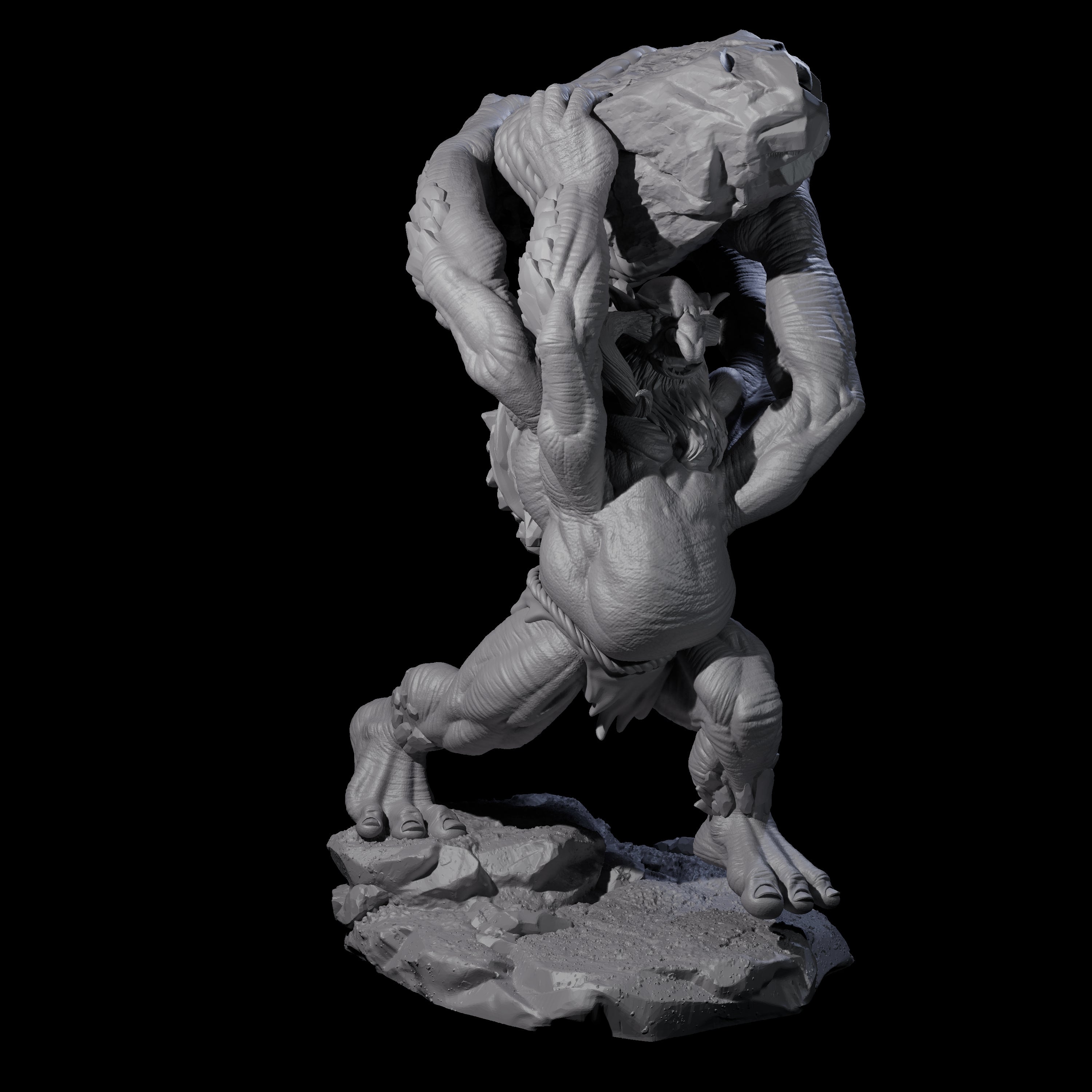 Hurling Ettin C Miniature for Dungeons and Dragons, Pathfinder or other TTRPGs