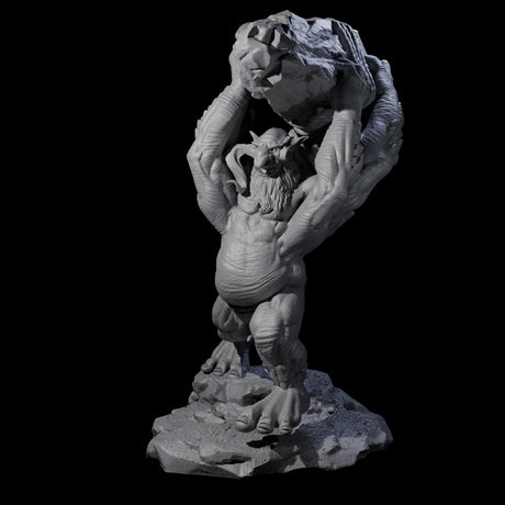 Hurling Ettin C Miniature for Dungeons and Dragons, Pathfinder or other TTRPGs