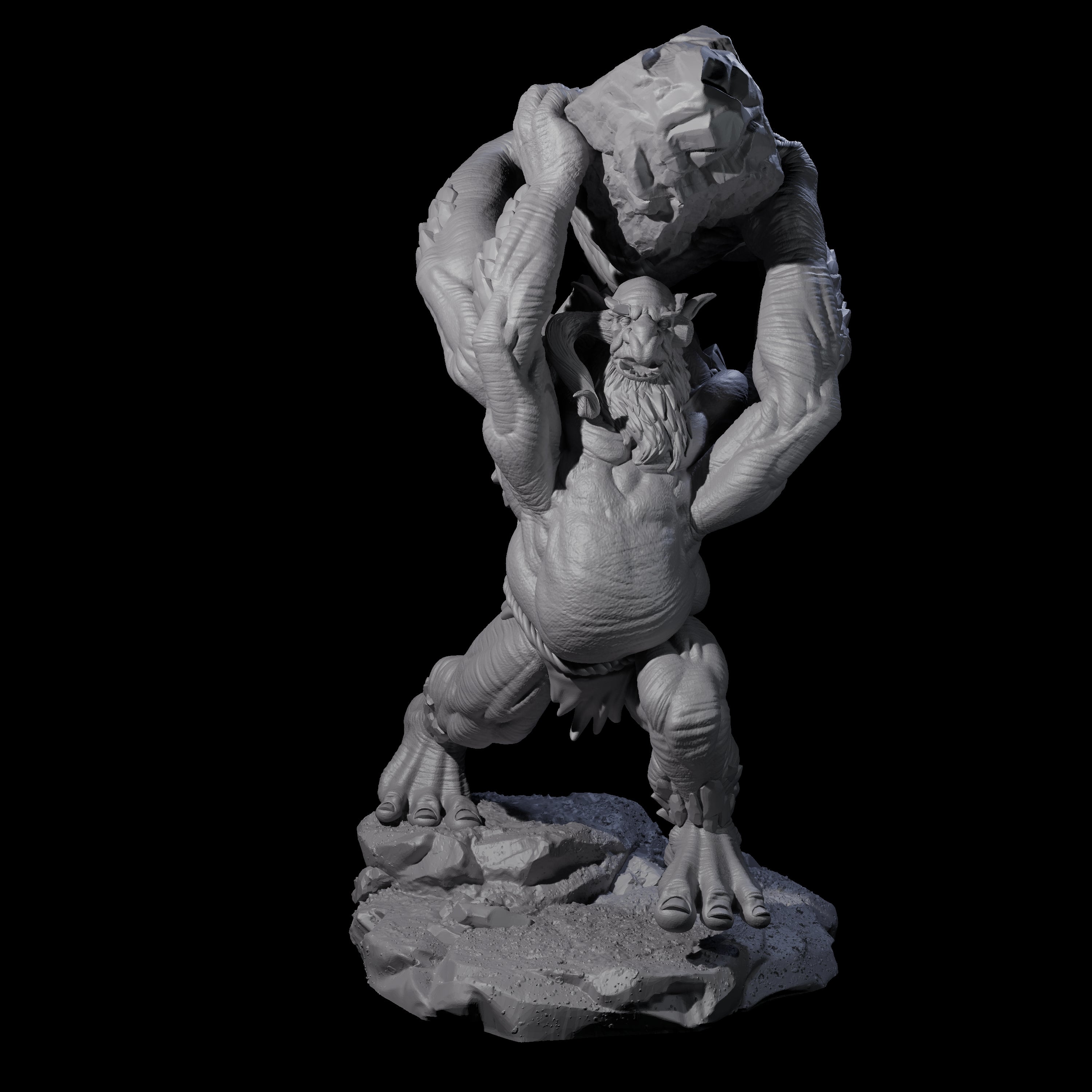 Hurling Ettin C Miniature for Dungeons and Dragons, Pathfinder or other TTRPGs