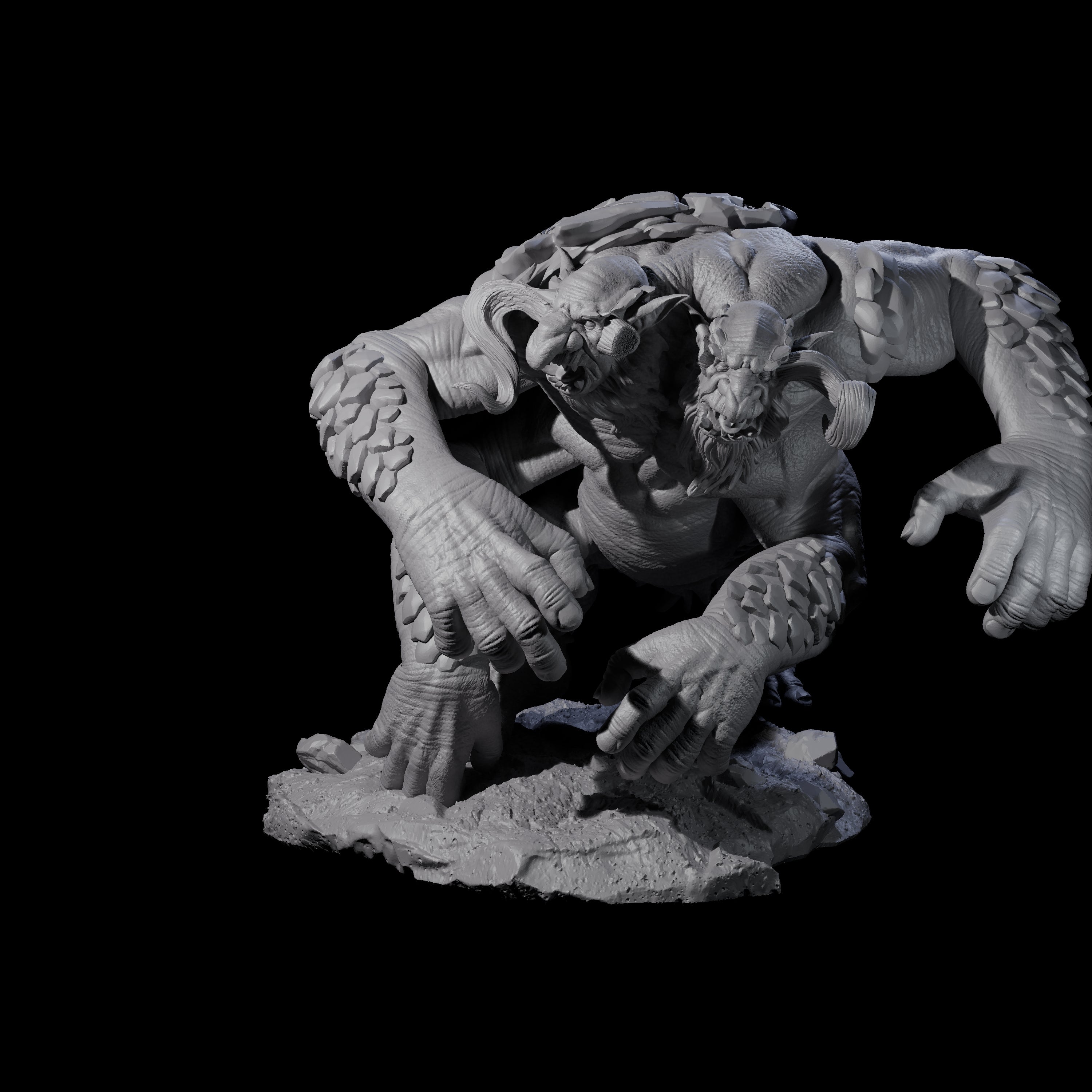 Hurling Ettin D Miniature for Dungeons and Dragons, Pathfinder or other TTRPGs