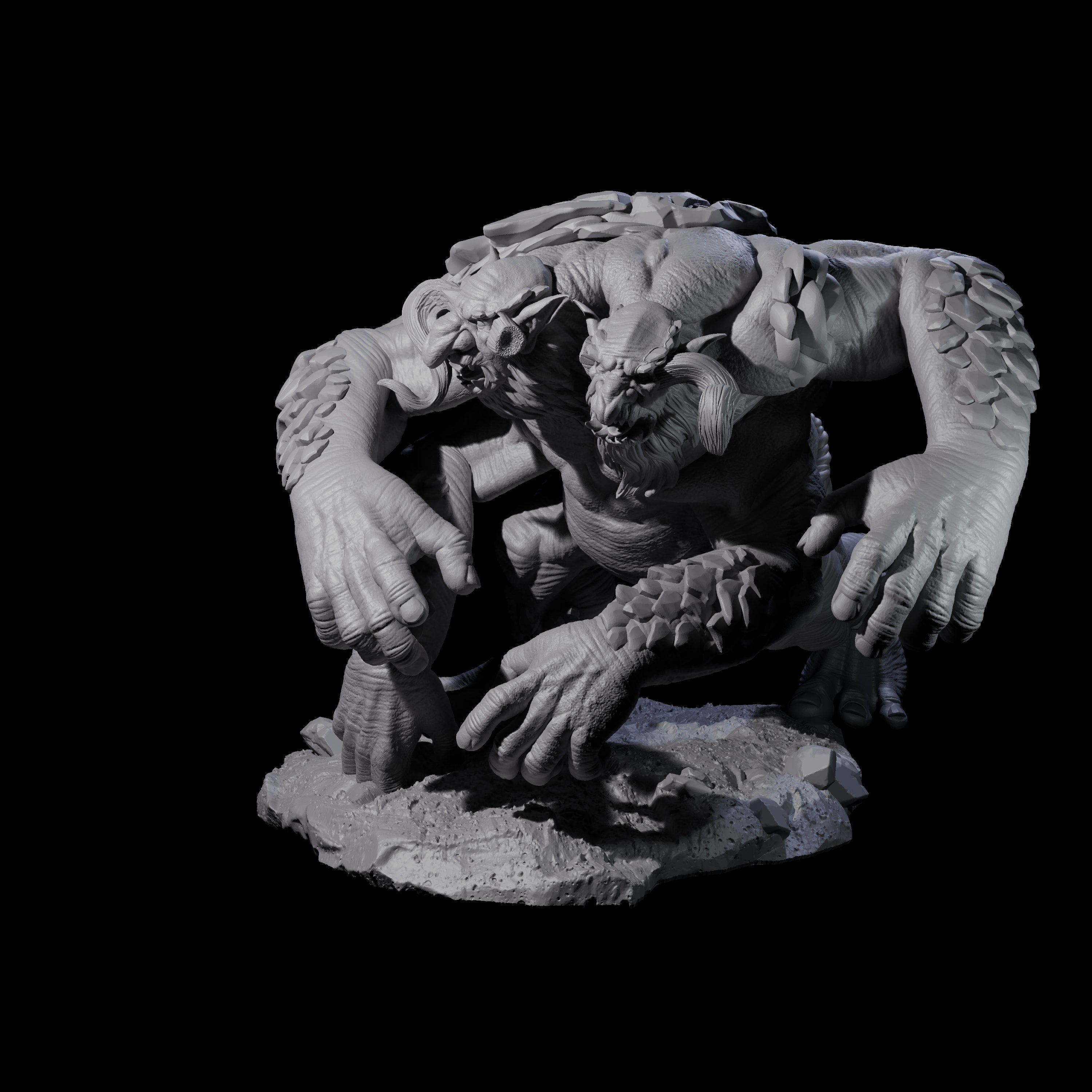 Hurling Ettin D Miniature for Dungeons and Dragons, Pathfinder or other TTRPGs