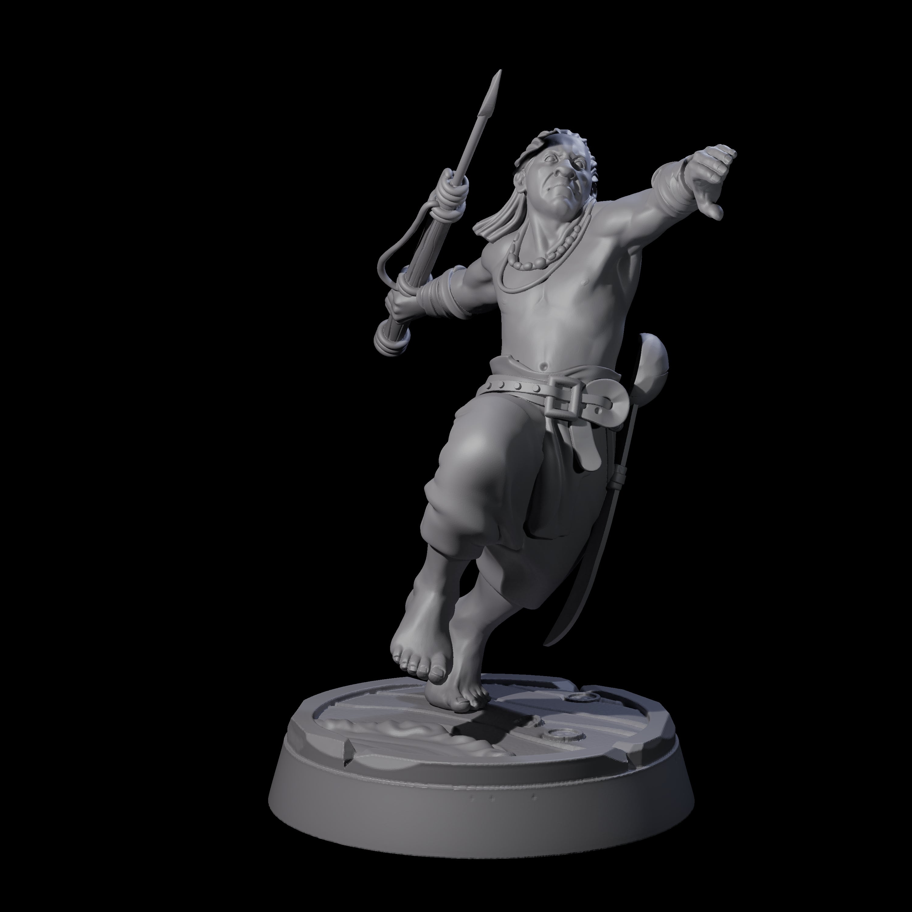 Hurling Human Harpoon Master Miniature for Dungeons and Dragons, Pathfinder or other TTRPGs