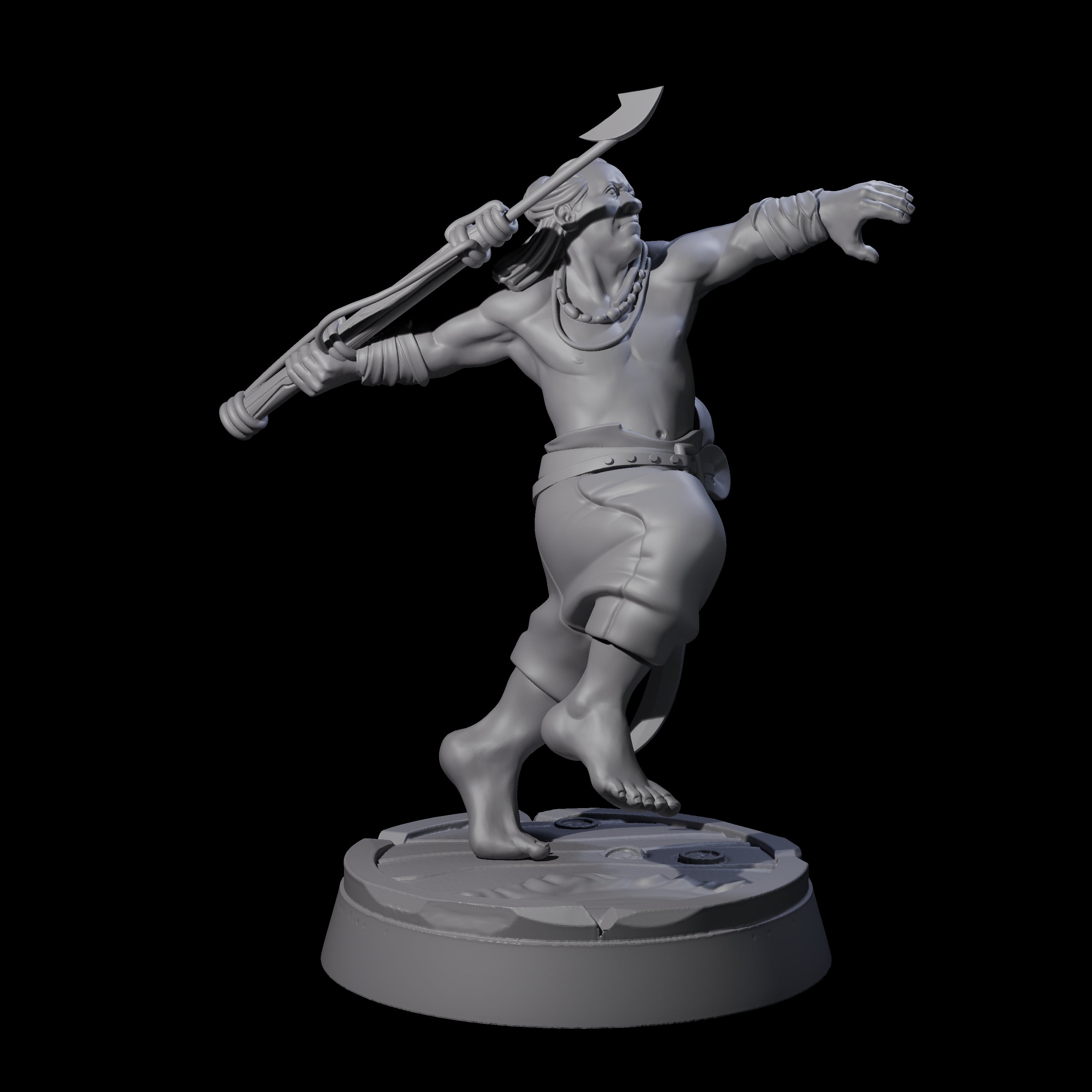 Hurling Human Harpoon Master Miniature for Dungeons and Dragons, Pathfinder or other TTRPGs