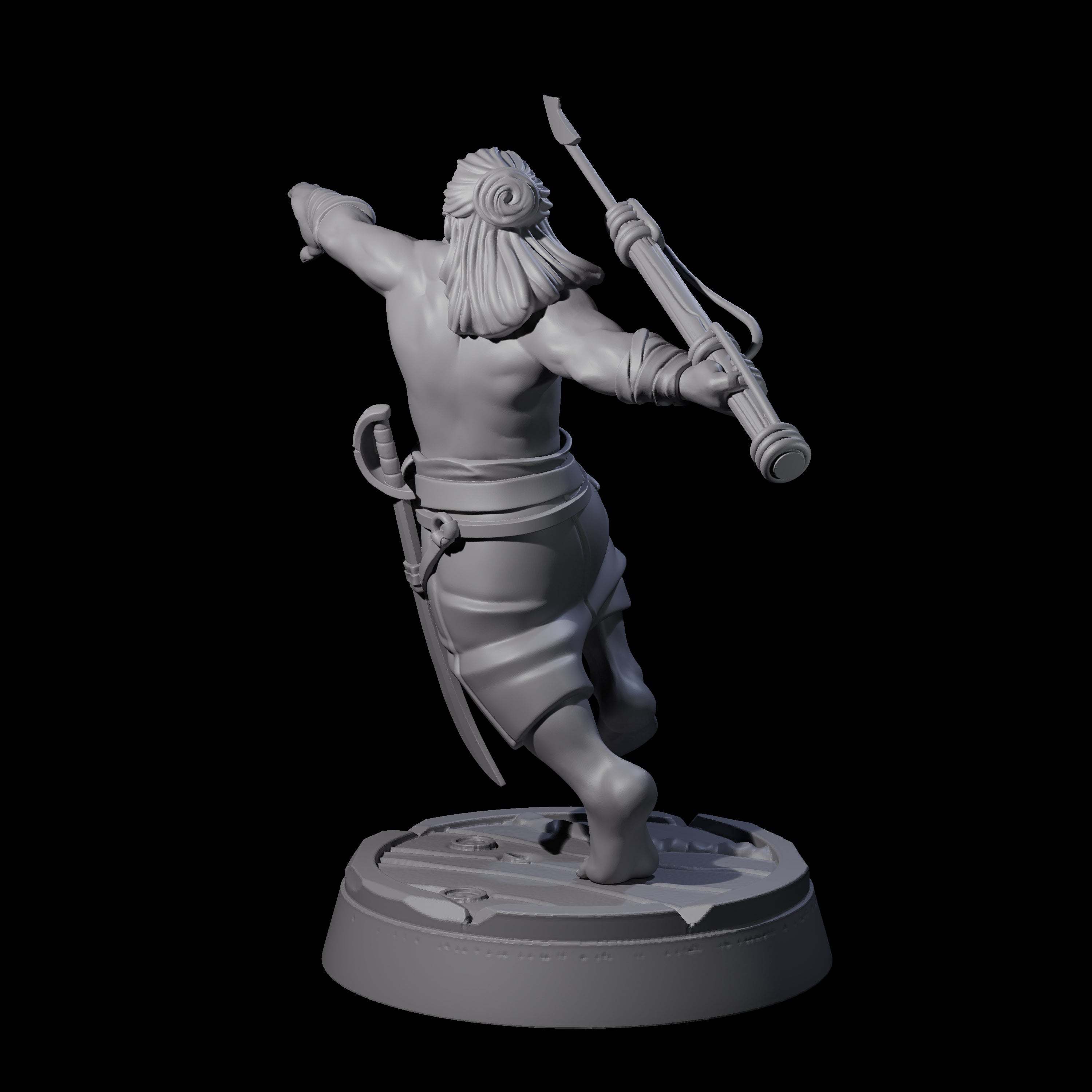 Hurling Human Harpoon Master Miniature for Dungeons and Dragons, Pathfinder or other TTRPGs