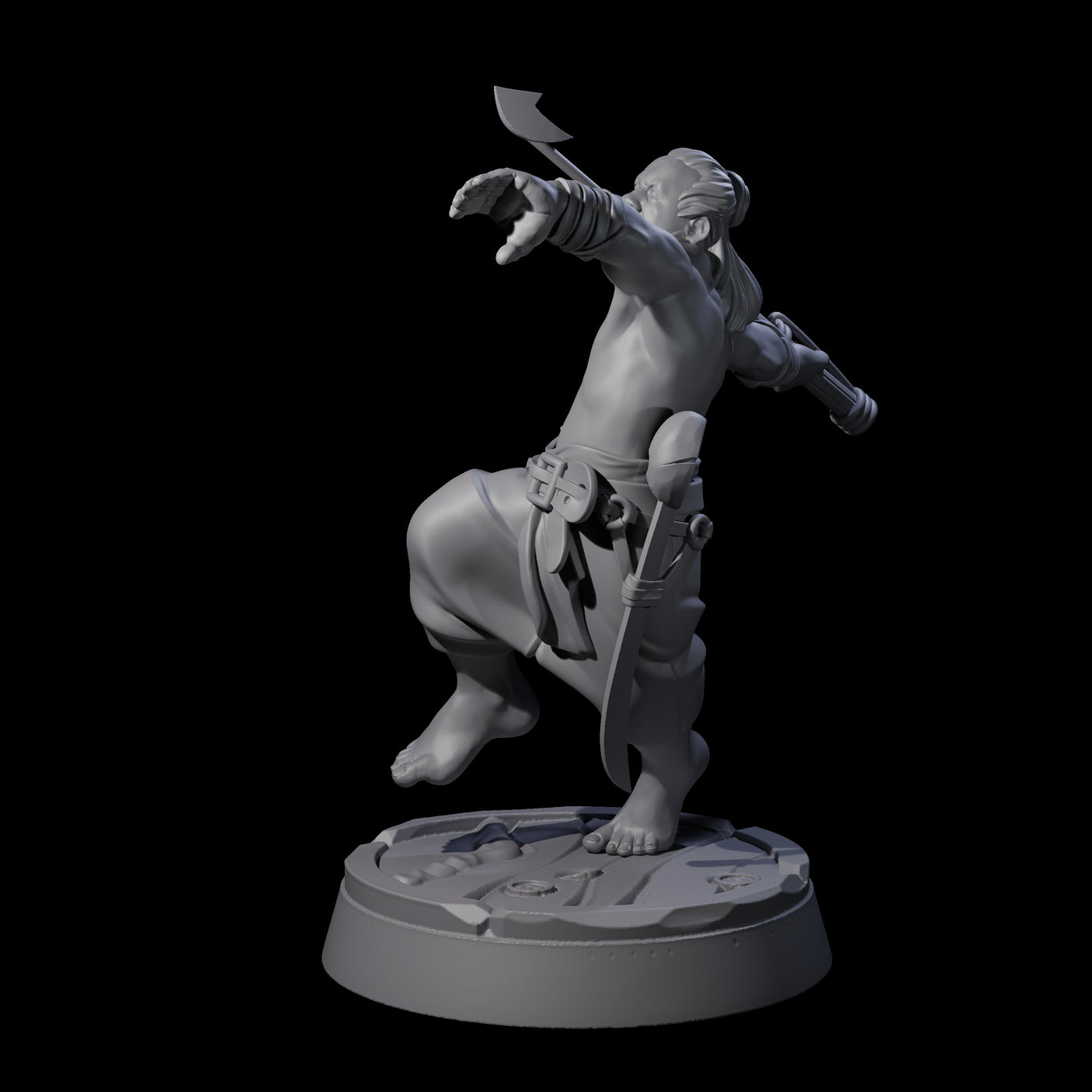 Hurling Human Harpoon Master Miniature for Dungeons and Dragons, Pathfinder or other TTRPGs