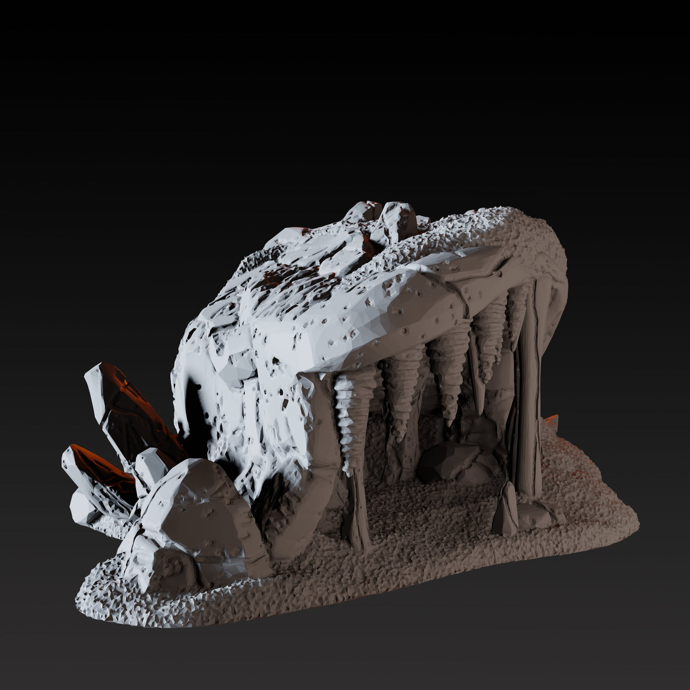 Ice Cave B Miniature for Dungeons and Dragons, Pathfinder or other TTRPGs