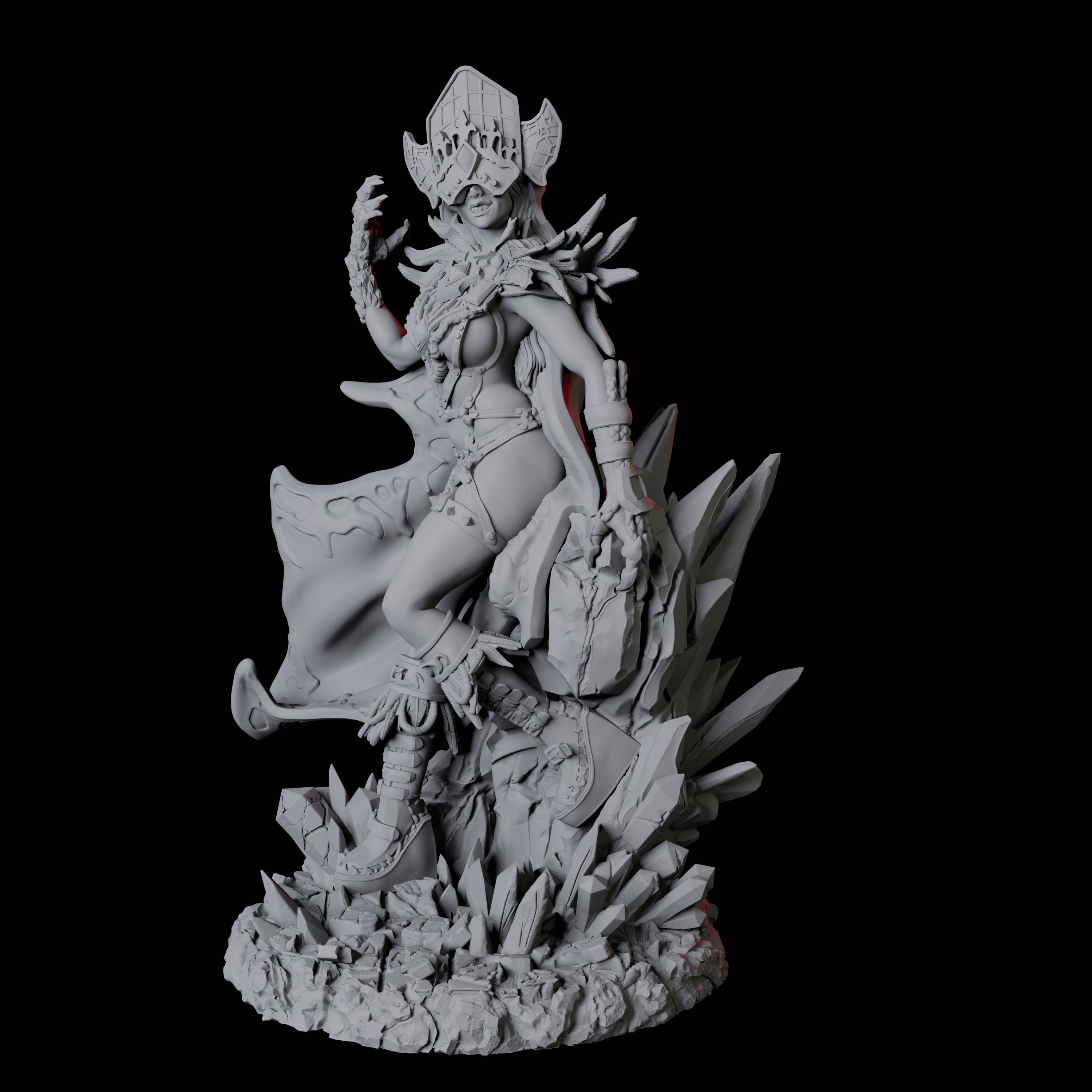 Ice Sorceress Miniature for Dungeons and Dragons, Pathfinder or other TTRPGs