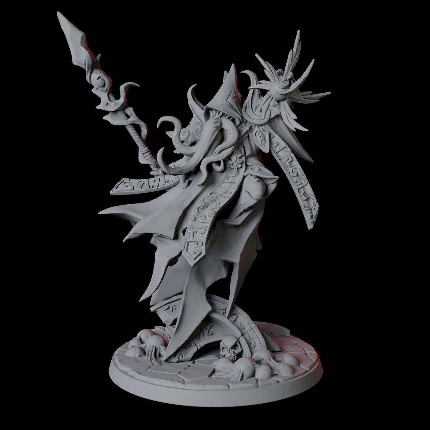 Illithid Elder Wizard Miniature for Dungeons and Dragons, Pathfinder or other TTRPGs