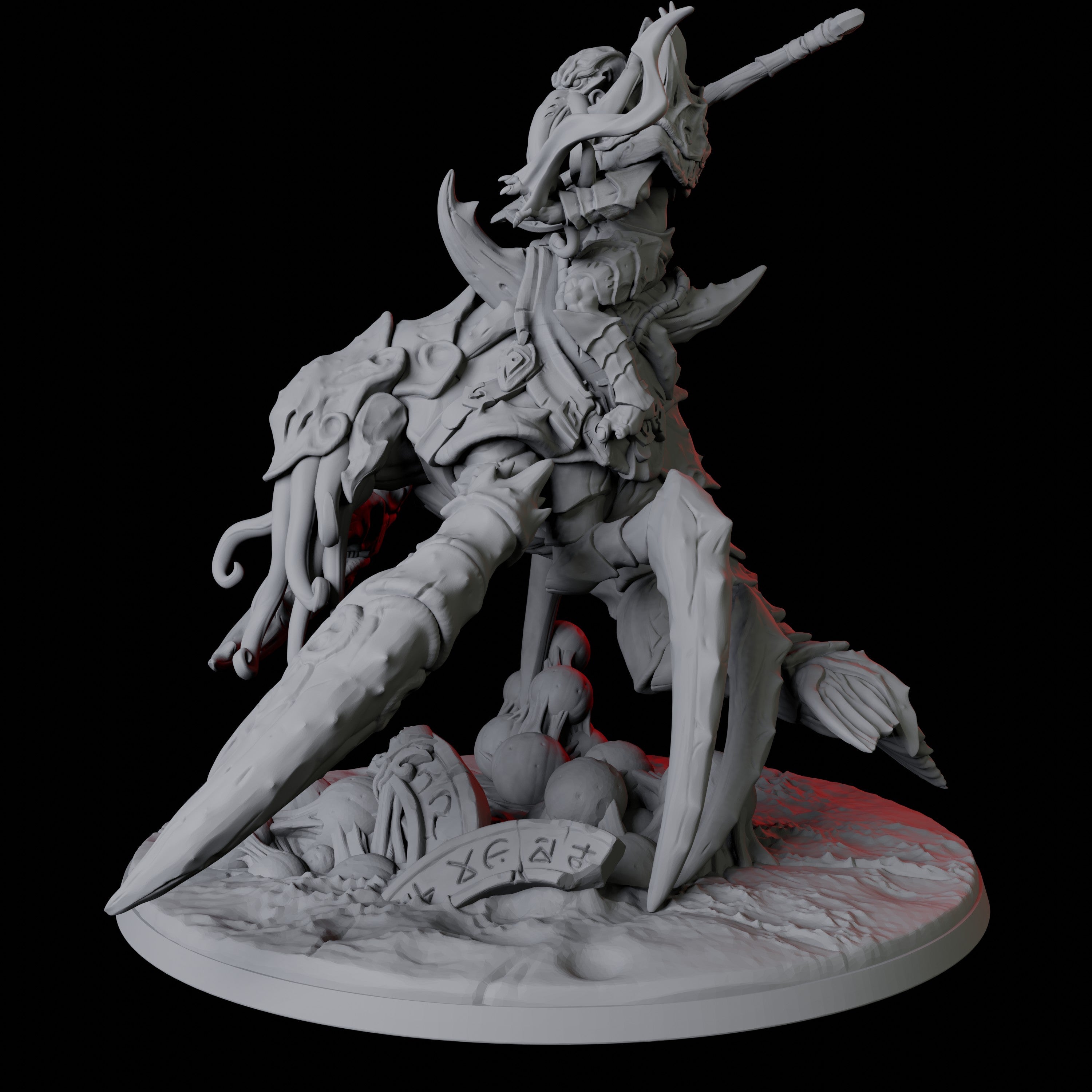 Illithid Elder riding Mutated Umber Hulk Miniature for Dungeons and Dragons - Myth Forged