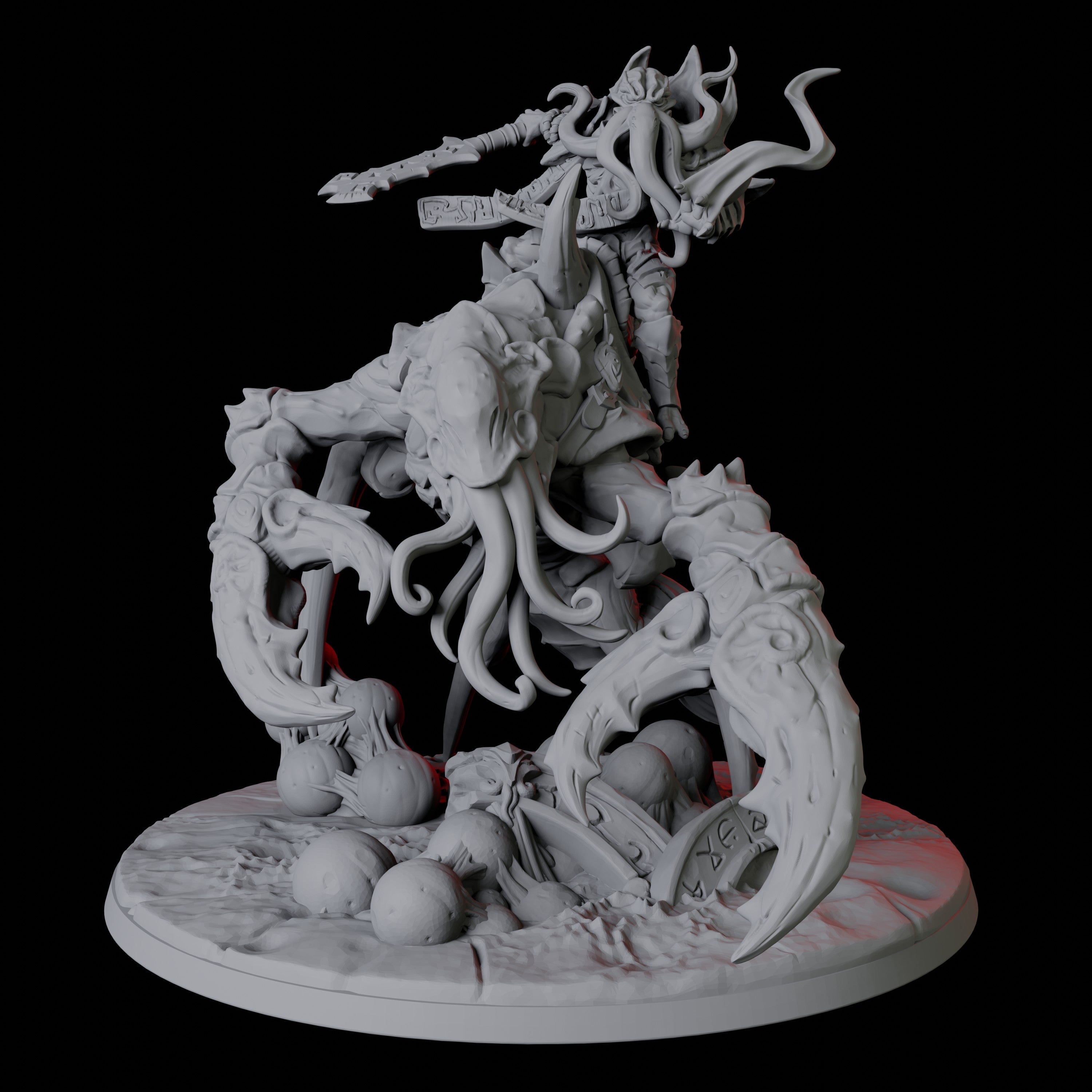 Illithid Elder riding Mutated Umber Hulk Miniature for Dungeons and Dragons - Myth Forged