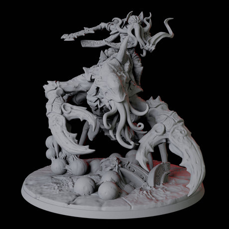 Illithid Elder riding Mutated Umber Hulk Miniature for Dungeons and Dragons, Pathfinder or other TTRPGs