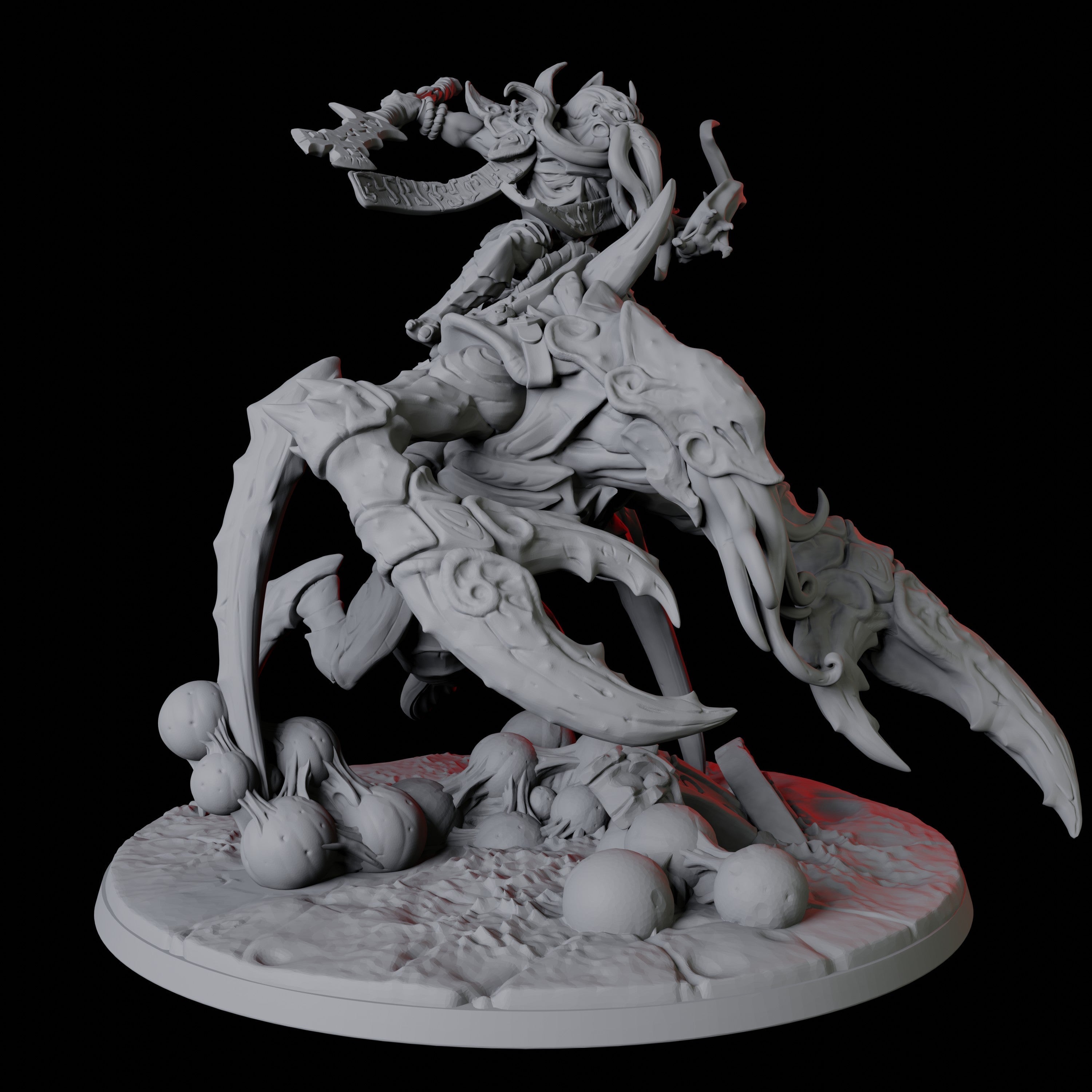 Illithid Elder riding Mutated Umber Hulk Miniature for Dungeons and Dragons - Myth Forged