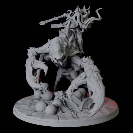 Illithid Elder riding Mutated Umber Hulk Miniature for Dungeons and Dragons, Pathfinder or other TTRPGs