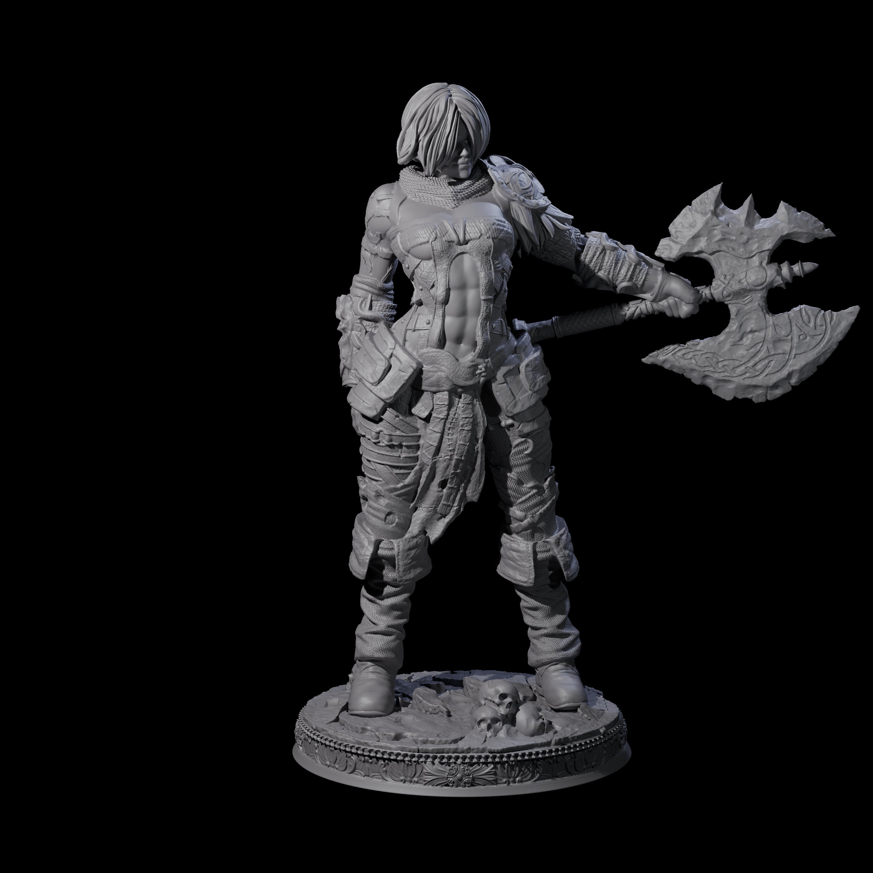 Imposing Barbarian Champion Miniature for Dungeons and Dragons, Pathfinder or other TTRPGs