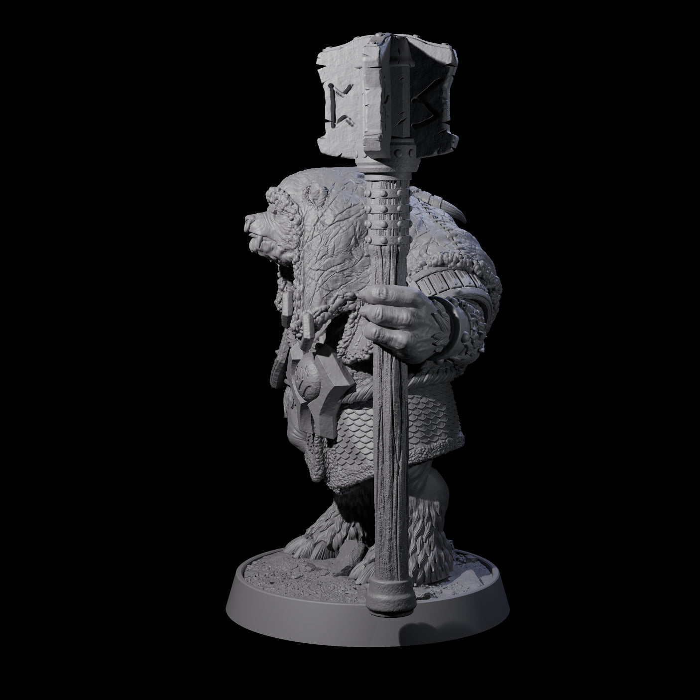 Imposing Ursine B Miniature for Dungeons and Dragons, Pathfinder or other TTRPGs