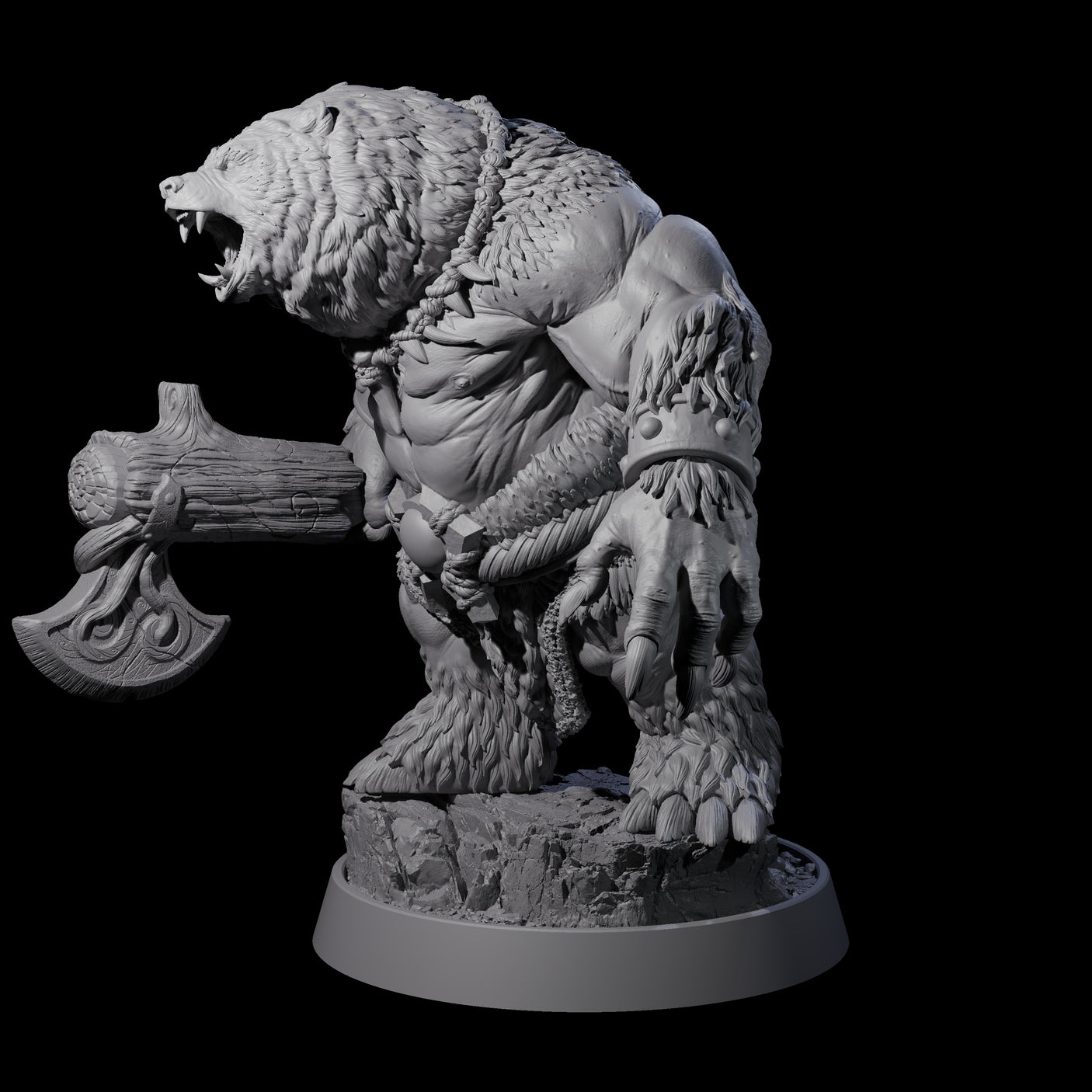 Imposing Ursine C Miniature for Dungeons and Dragons, Pathfinder or other TTRPGs
