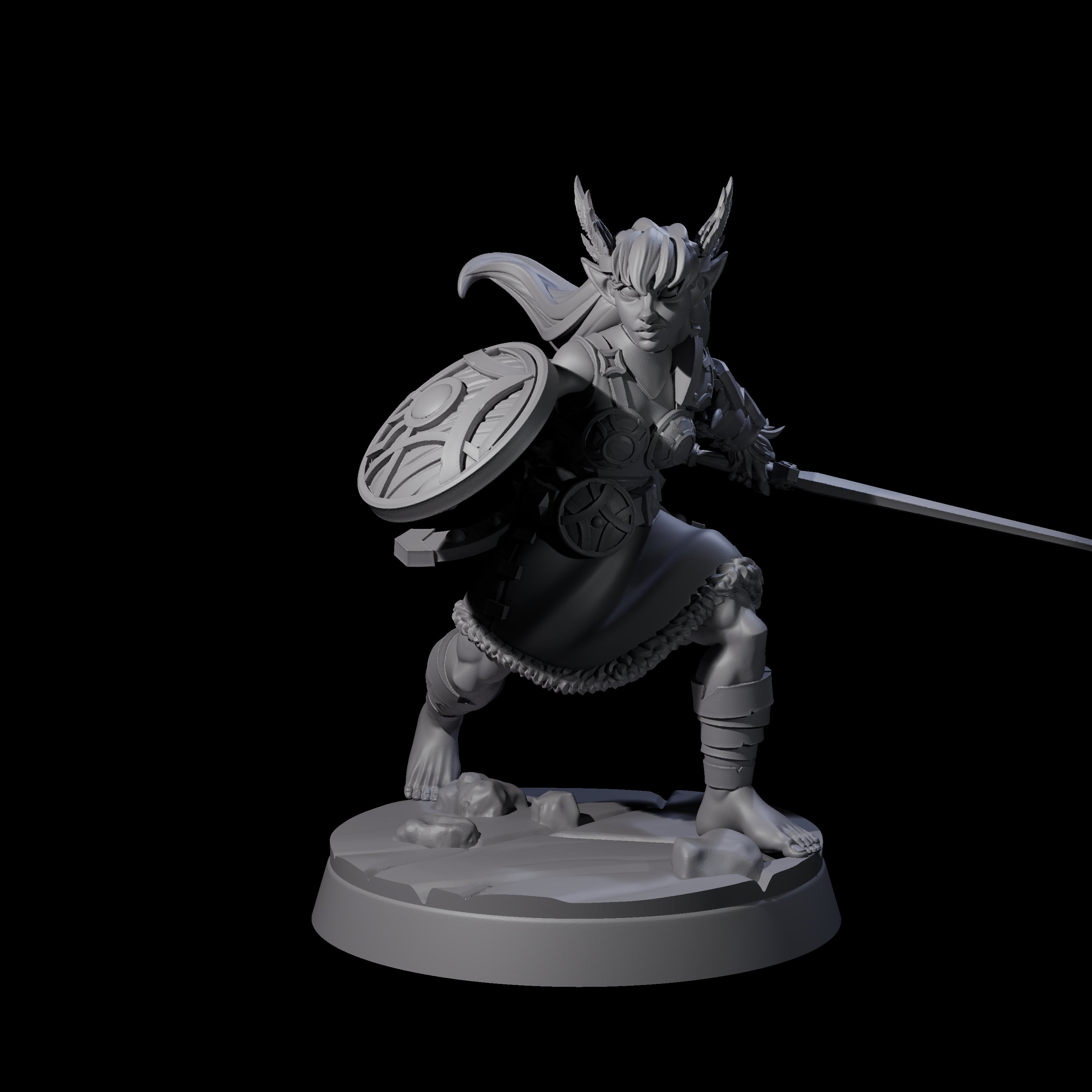 Indomitable Valkyrie Warrior Miniature for Dungeons and Dragons, Pathfinder or other TTRPGs