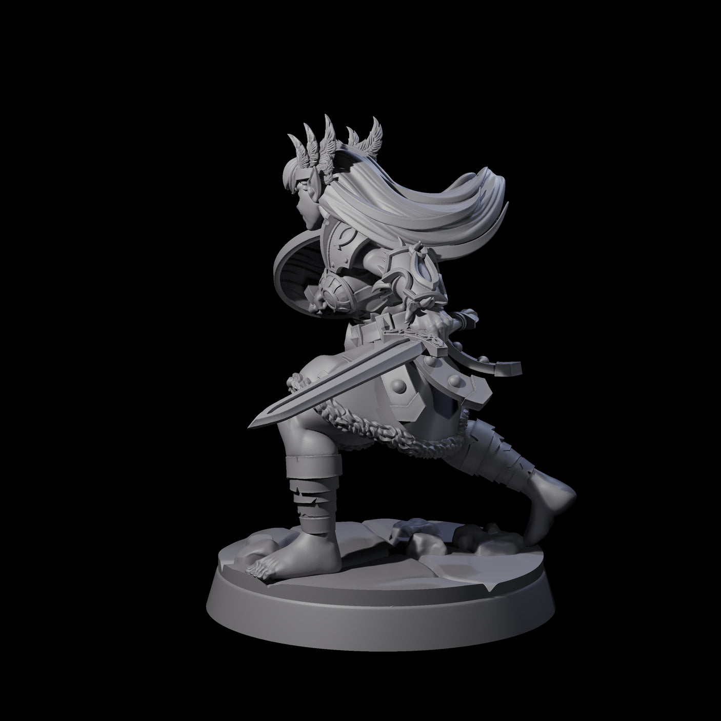 Indomitable Valkyrie Warrior Miniature for Dungeons and Dragons, Pathfinder or other TTRPGs