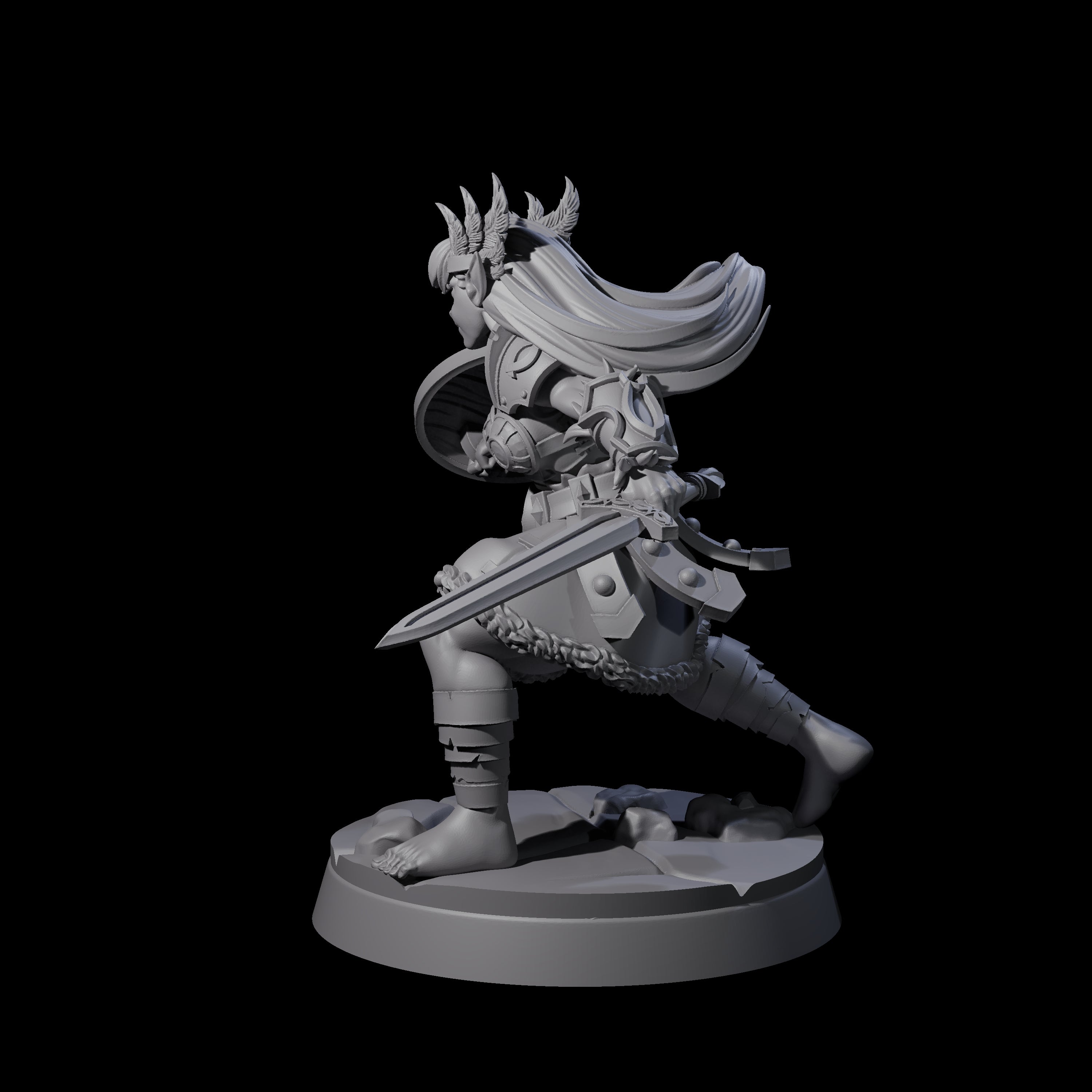 Indomitable Valkyrie Warrior Miniature for Dungeons and Dragons, Pathfinder or other TTRPGs