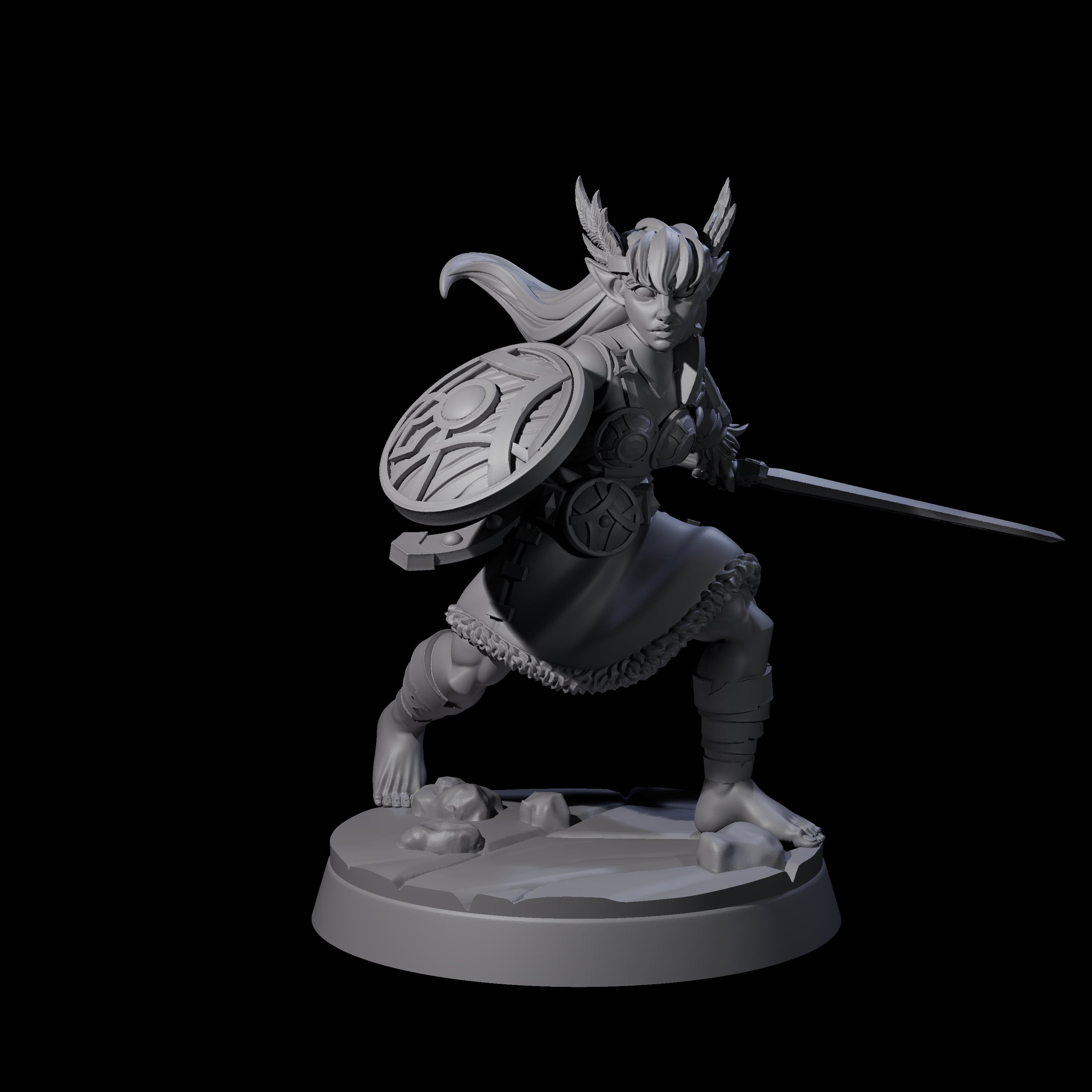 Indomitable Valkyrie Warrior Miniature for Dungeons and Dragons, Pathfinder or other TTRPGs