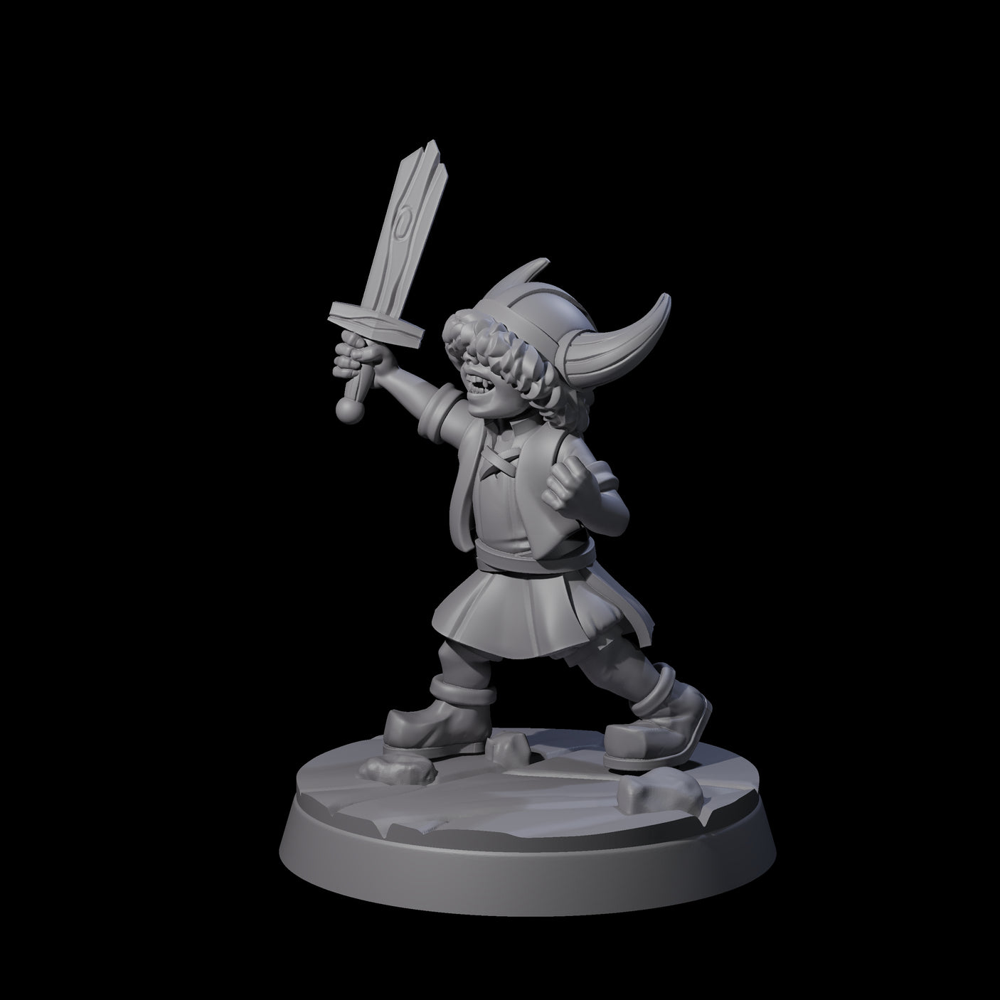 Indomitable Viking Family Kid A Miniature for Dungeons and Dragons, Pathfinder or other TTRPGs