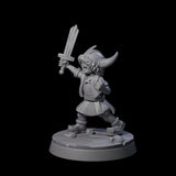 Indomitable Viking Family Kid A Miniature for Dungeons and Dragons, Pathfinder or other TTRPGs