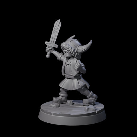 Indomitable Viking Family Kid A Miniature for Dungeons and Dragons, Pathfinder or other TTRPGs