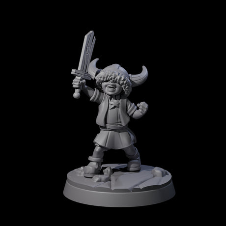 Indomitable Viking Family Kid A Miniature for Dungeons and Dragons, Pathfinder or other TTRPGs
