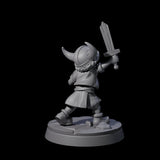 Indomitable Viking Family Kid A Miniature for Dungeons and Dragons, Pathfinder or other TTRPGs