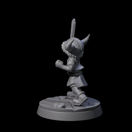 Indomitable Viking Family Kid A Miniature for Dungeons and Dragons, Pathfinder or other TTRPGs
