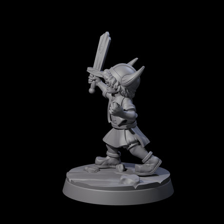 Indomitable Viking Family Kid A Miniature for Dungeons and Dragons, Pathfinder or other TTRPGs