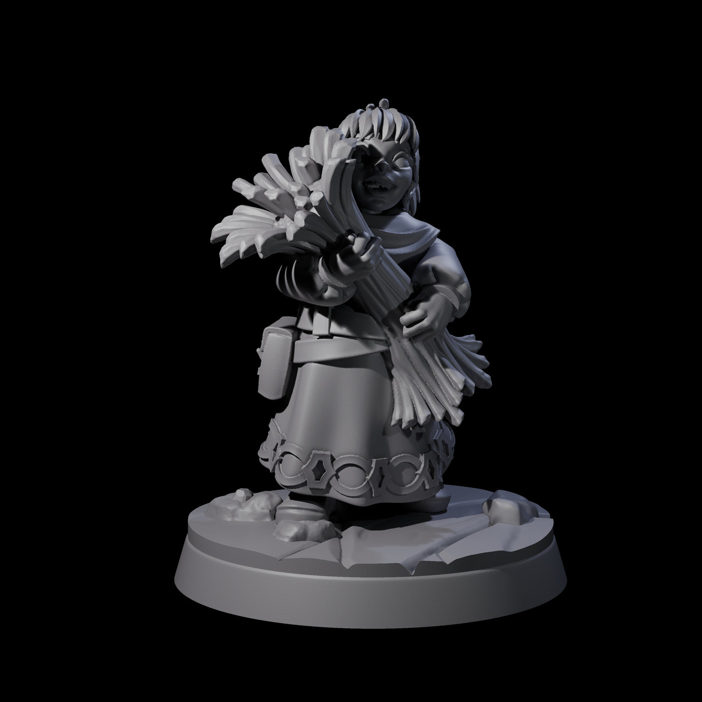 Indomitable Viking Family Miniature for Dungeons and Dragons, Pathfinder or other TTRPGs