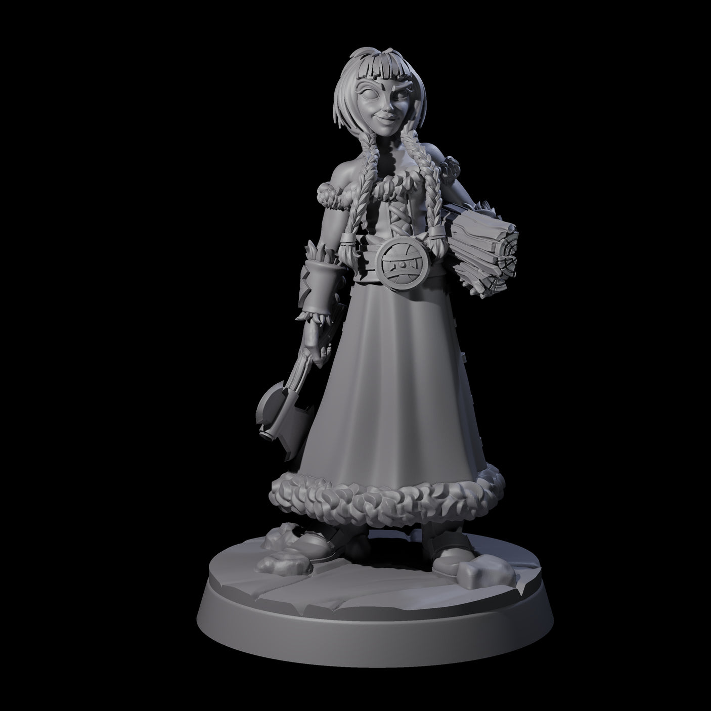 Indomitable Viking Family Miniature for Dungeons and Dragons, Pathfinder or other TTRPGs