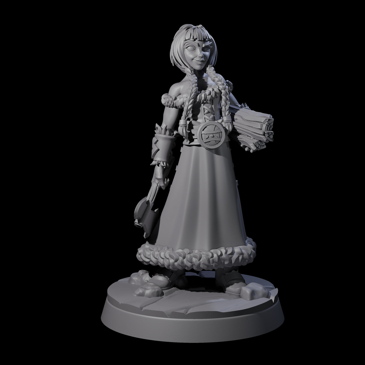 Indomitable Viking Family Mother Miniature for Dungeons and Dragons, Pathfinder or other TTRPGs