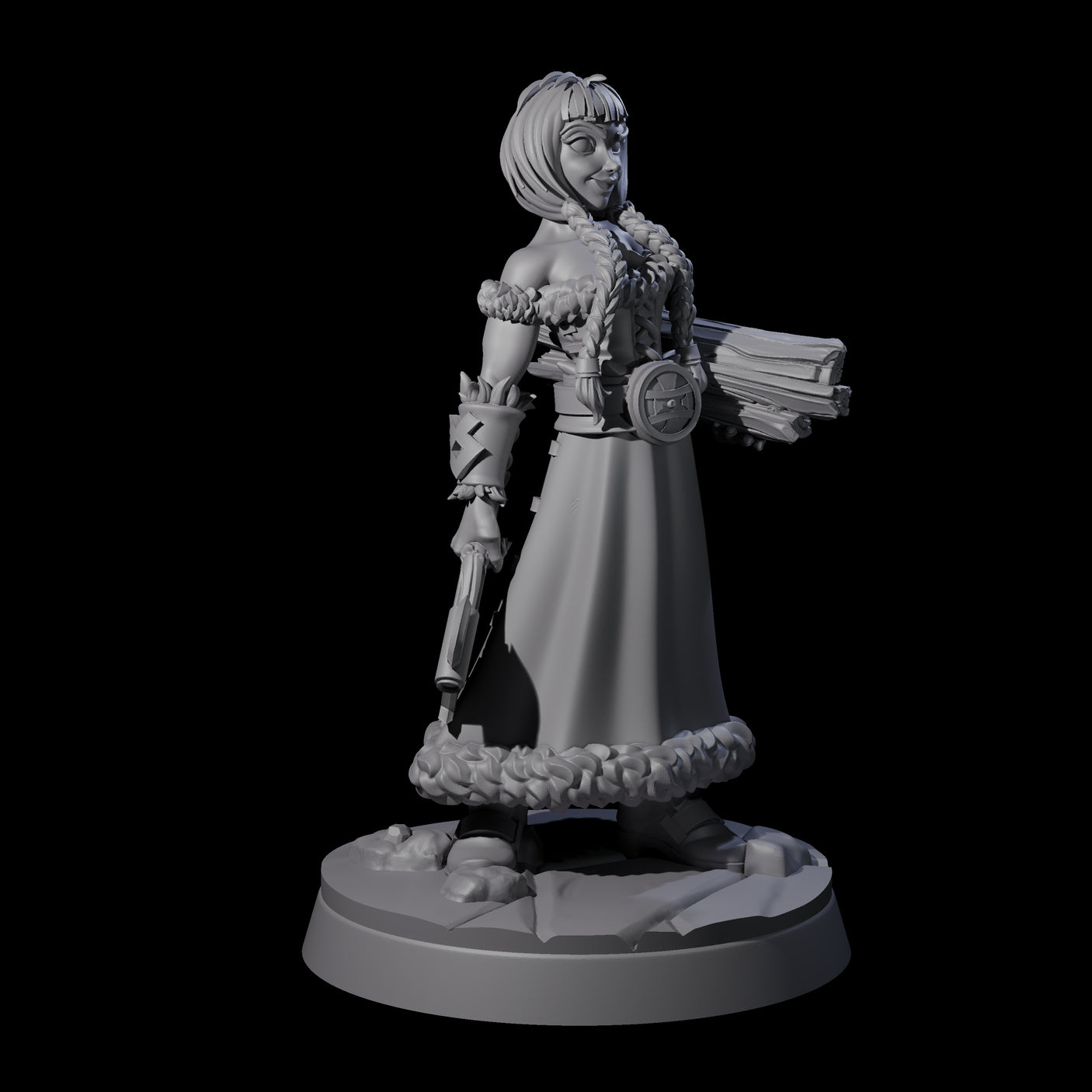 Indomitable Viking Family Mother Miniature for Dungeons and Dragons, Pathfinder or other TTRPGs