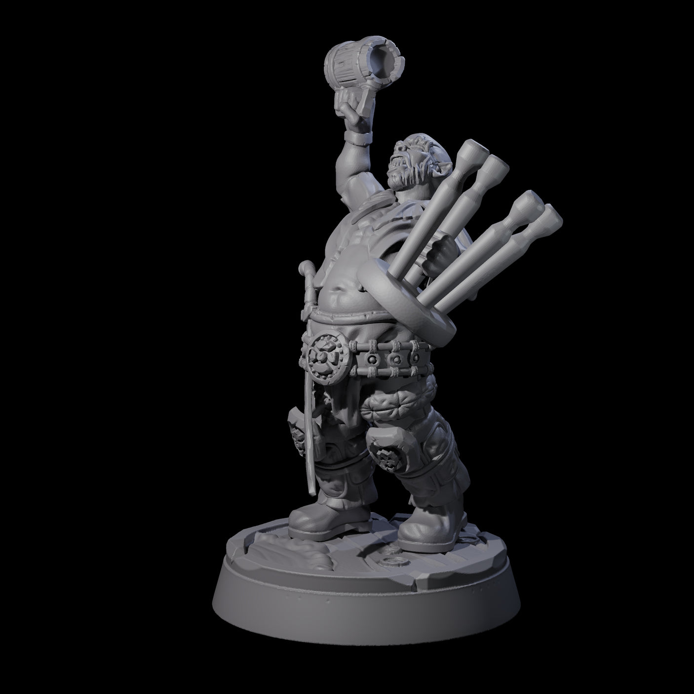 Inebriated Orc Reveler A Miniature for Dungeons and Dragons, Pathfinder or other TTRPGs