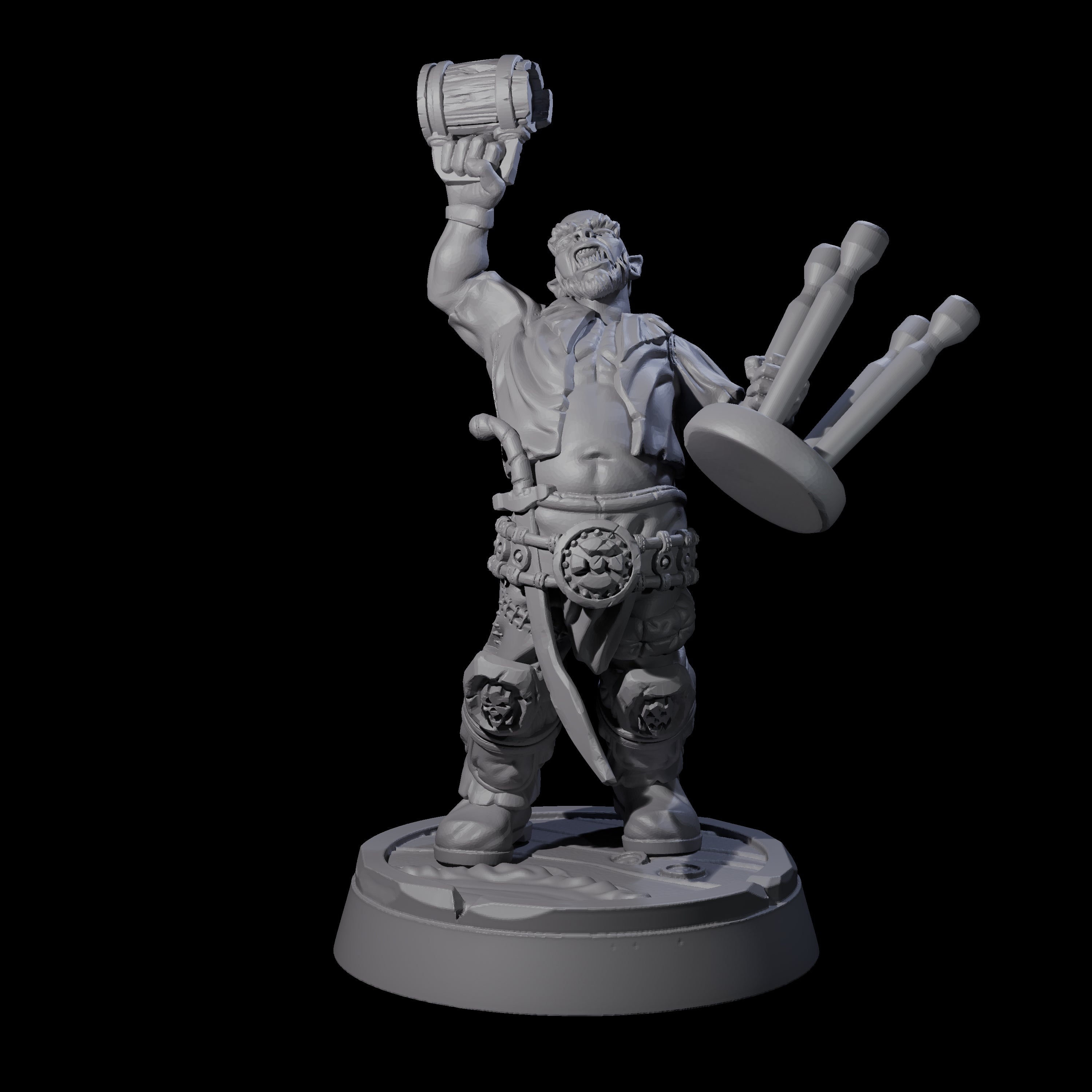 Inebriated Orc Reveler A Miniature for Dungeons and Dragons, Pathfinder or other TTRPGs