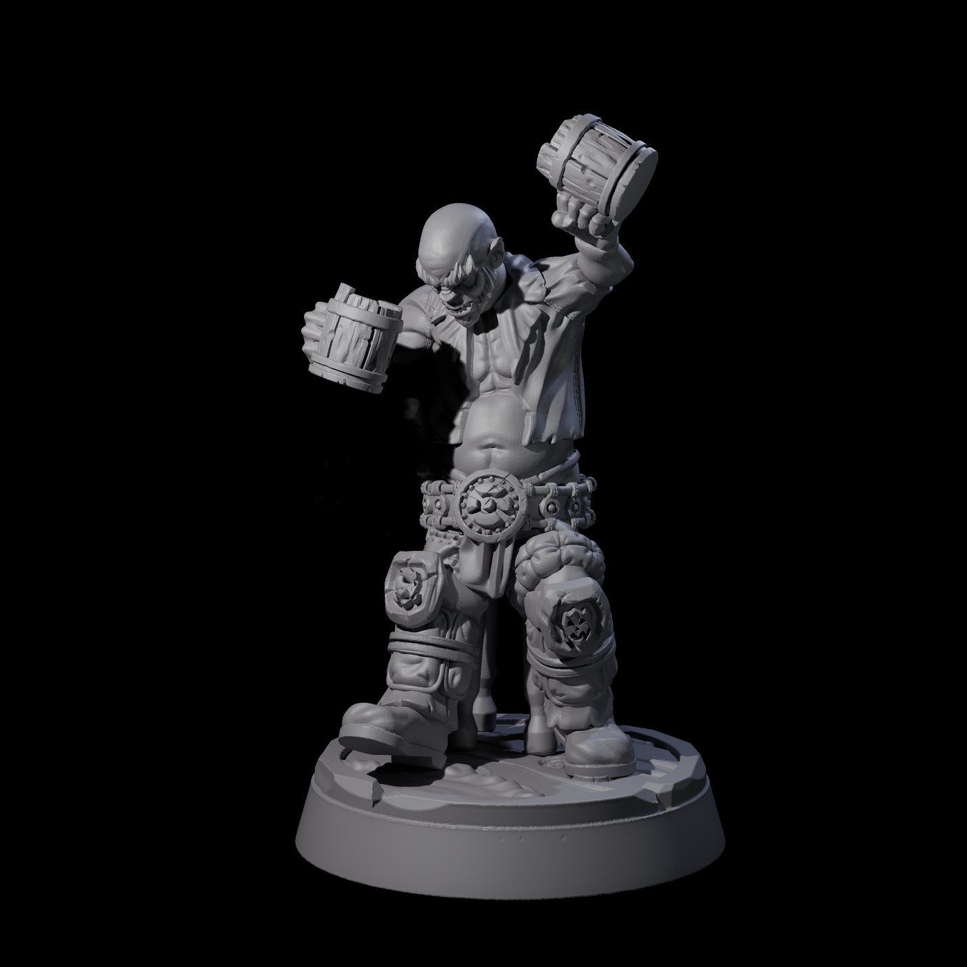 Inebriated Orc Reveler B Miniature for Dungeons and Dragons, Pathfinder or other TTRPGs