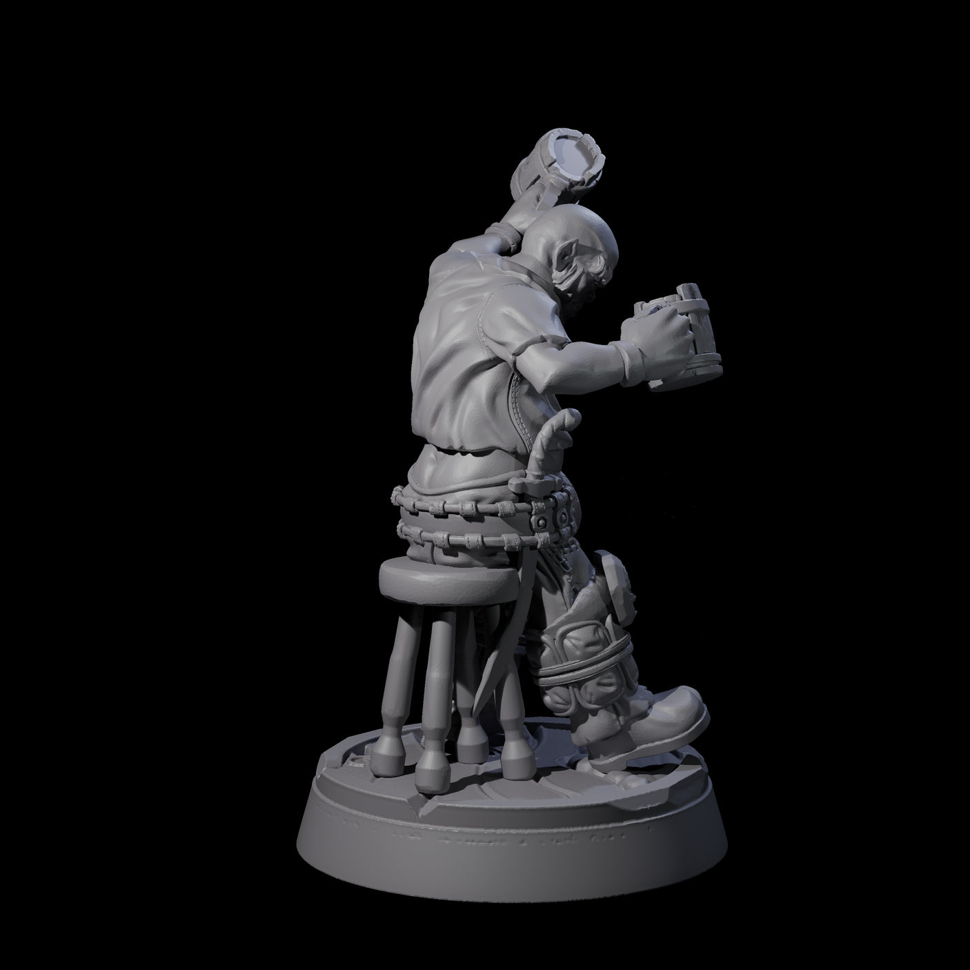 Inebriated Orc Reveler B Miniature for Dungeons and Dragons, Pathfinder or other TTRPGs