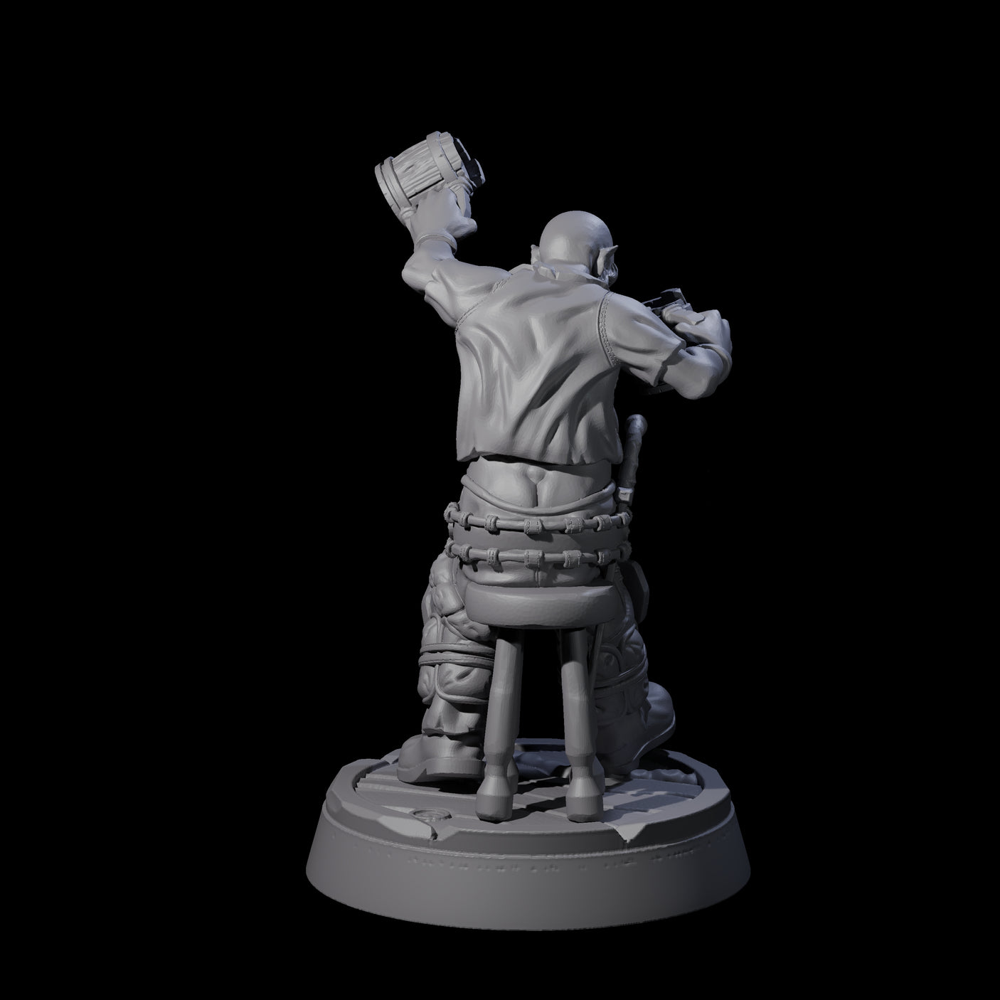 Inebriated Orc Reveler B Miniature for Dungeons and Dragons, Pathfinder or other TTRPGs