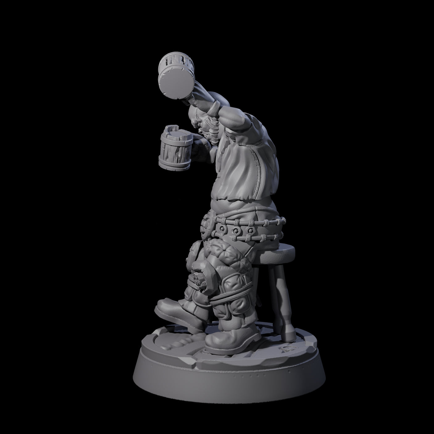Inebriated Orc Reveler B Miniature for Dungeons and Dragons, Pathfinder or other TTRPGs