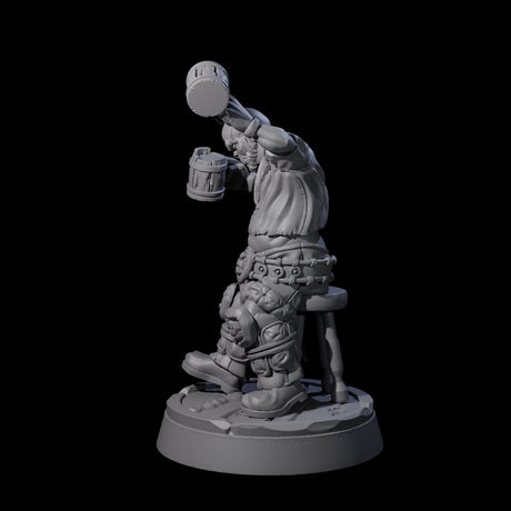 Inebriated Orc Reveler B Miniature for Dungeons and Dragons, Pathfinder or other TTRPGs