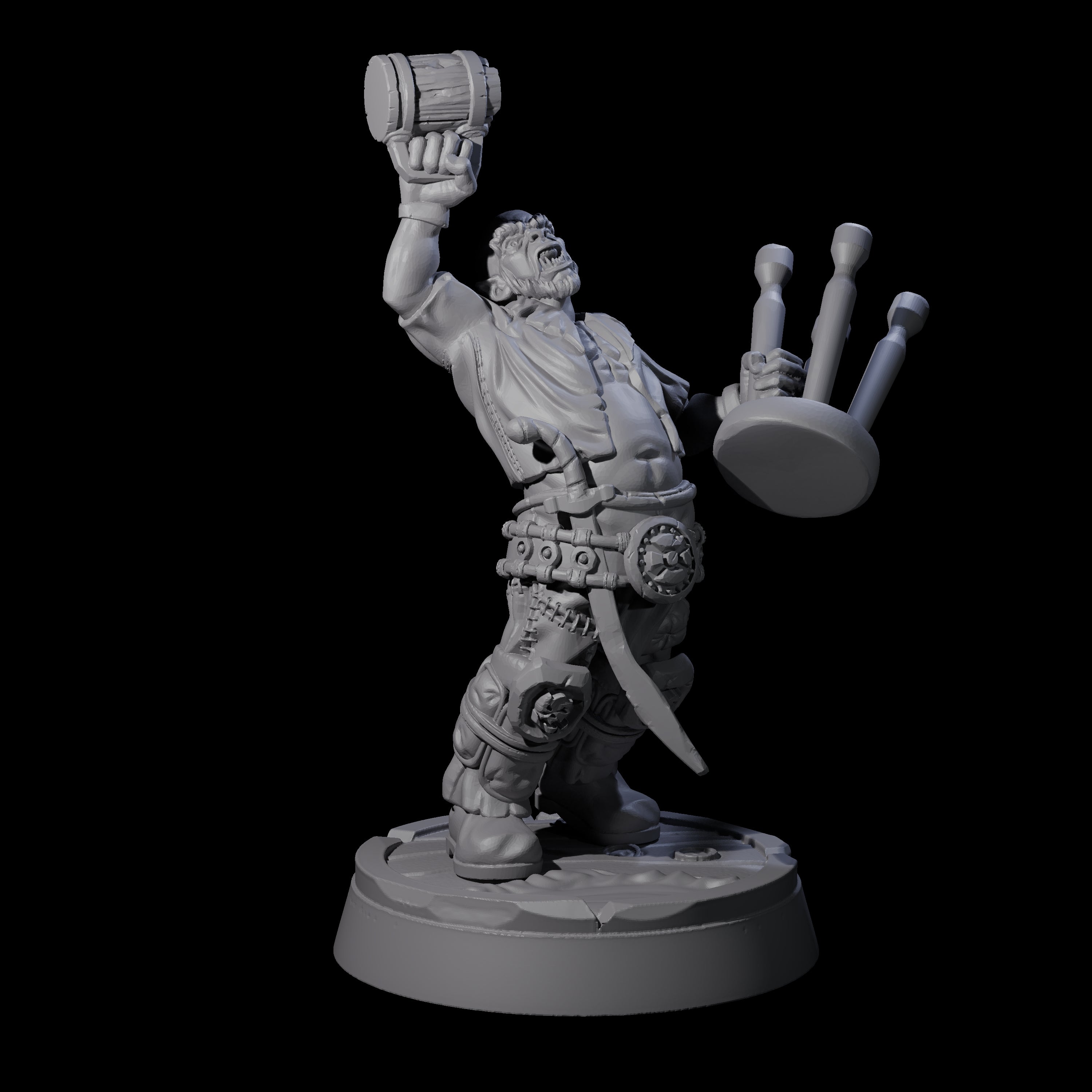 Inebriated Orc Revelers Miniature for Dungeons and Dragons, Pathfinder or other TTRPGs