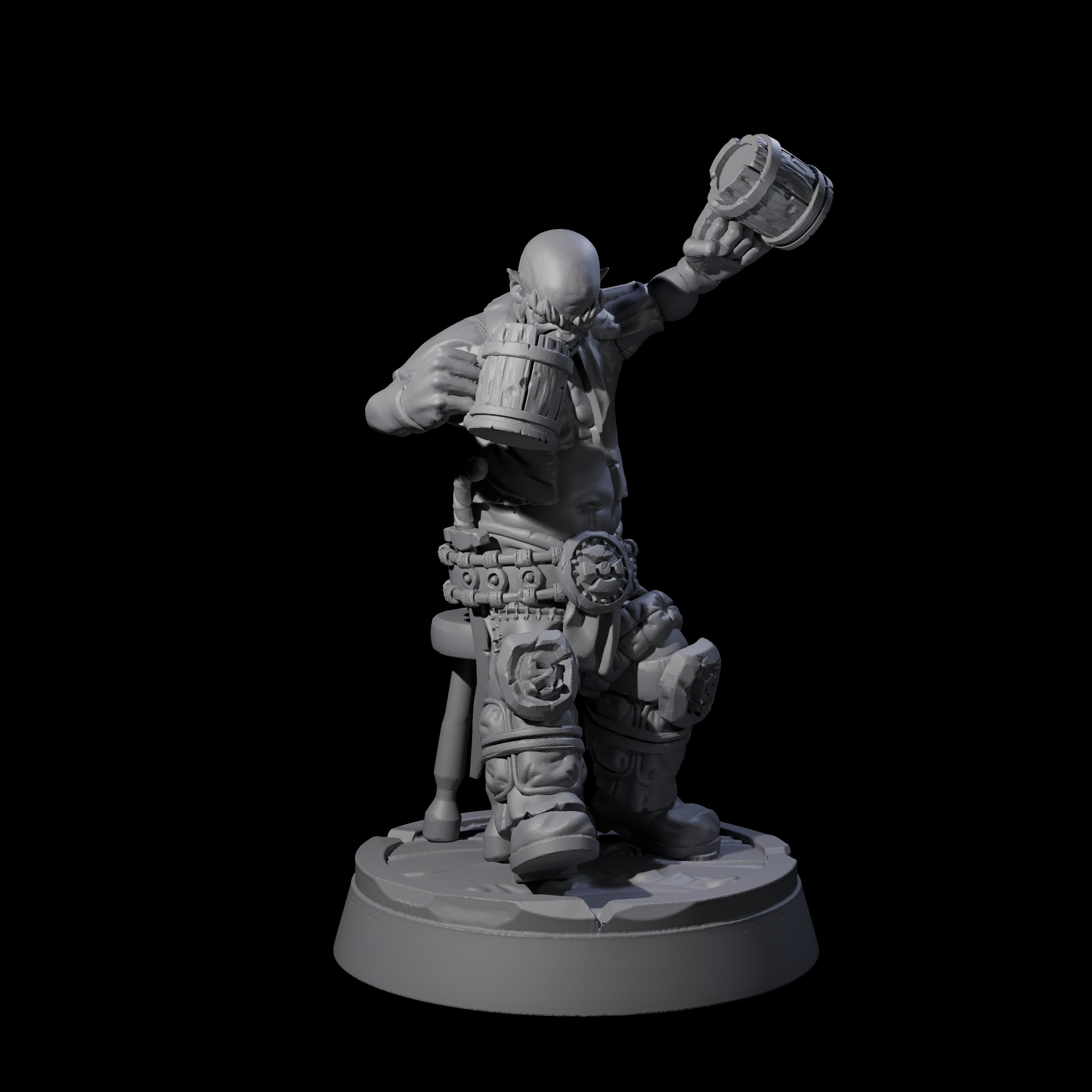 Inebriated Orc Revelers Miniature for Dungeons and Dragons, Pathfinder or other TTRPGs