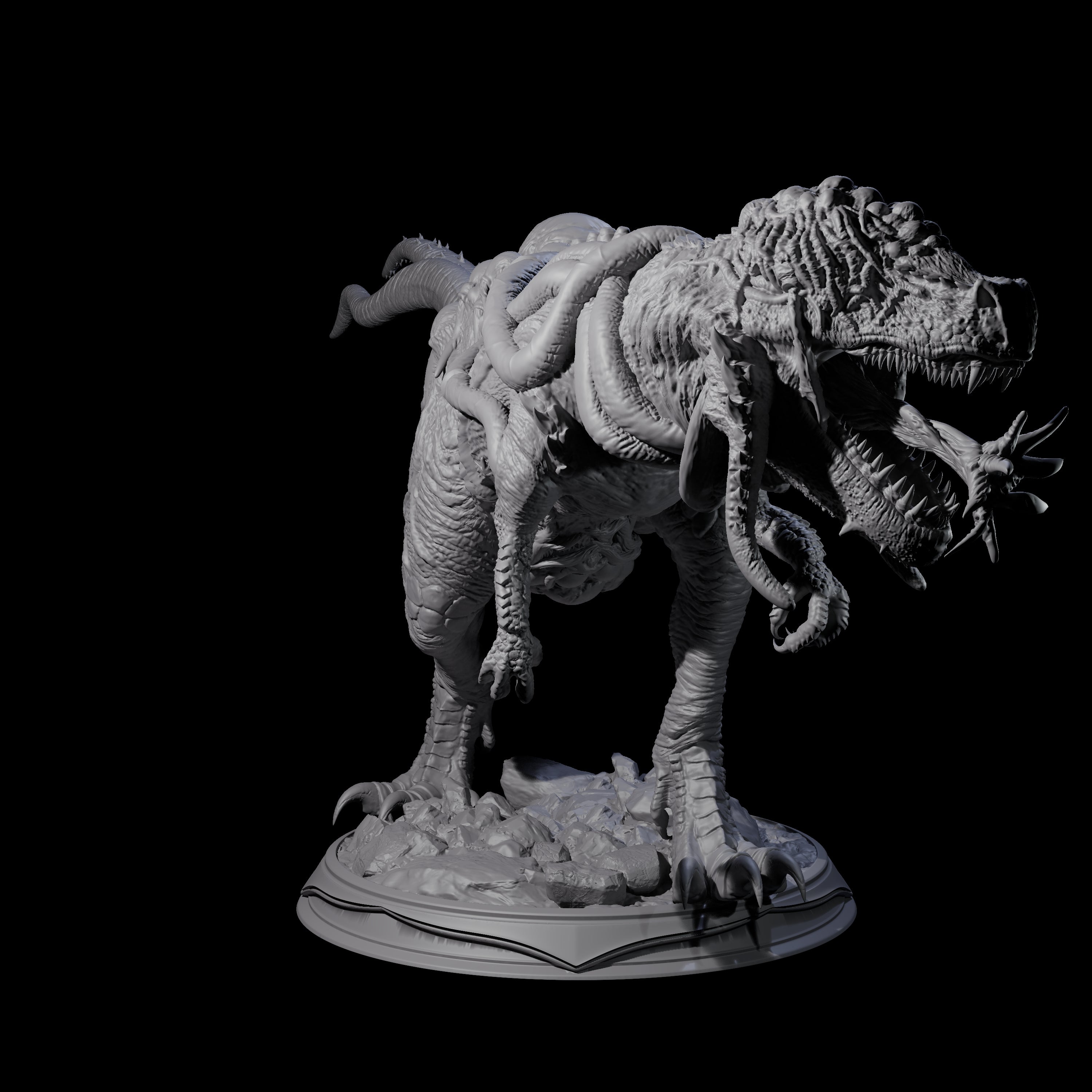 Infected Tyrannosaurus Rex Miniature for Dungeons and Dragons, Pathfinder or other TTRPGs